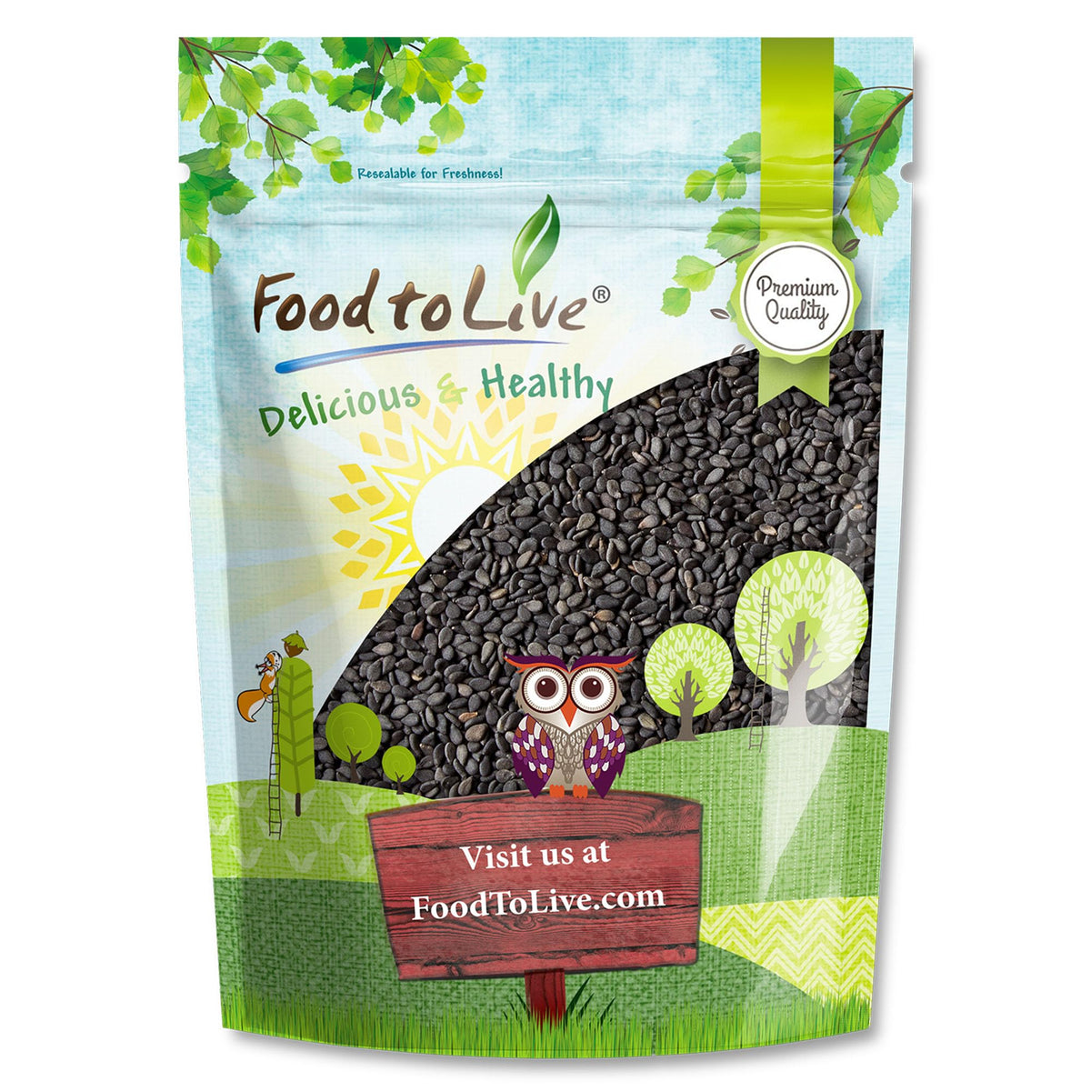 Food to Live Toasted Black Sesame Seeds, 4 Pounds - Crunchy and Nutritious Snack, Oven Roasted, Unsalted, No Oil Added, Perfect 