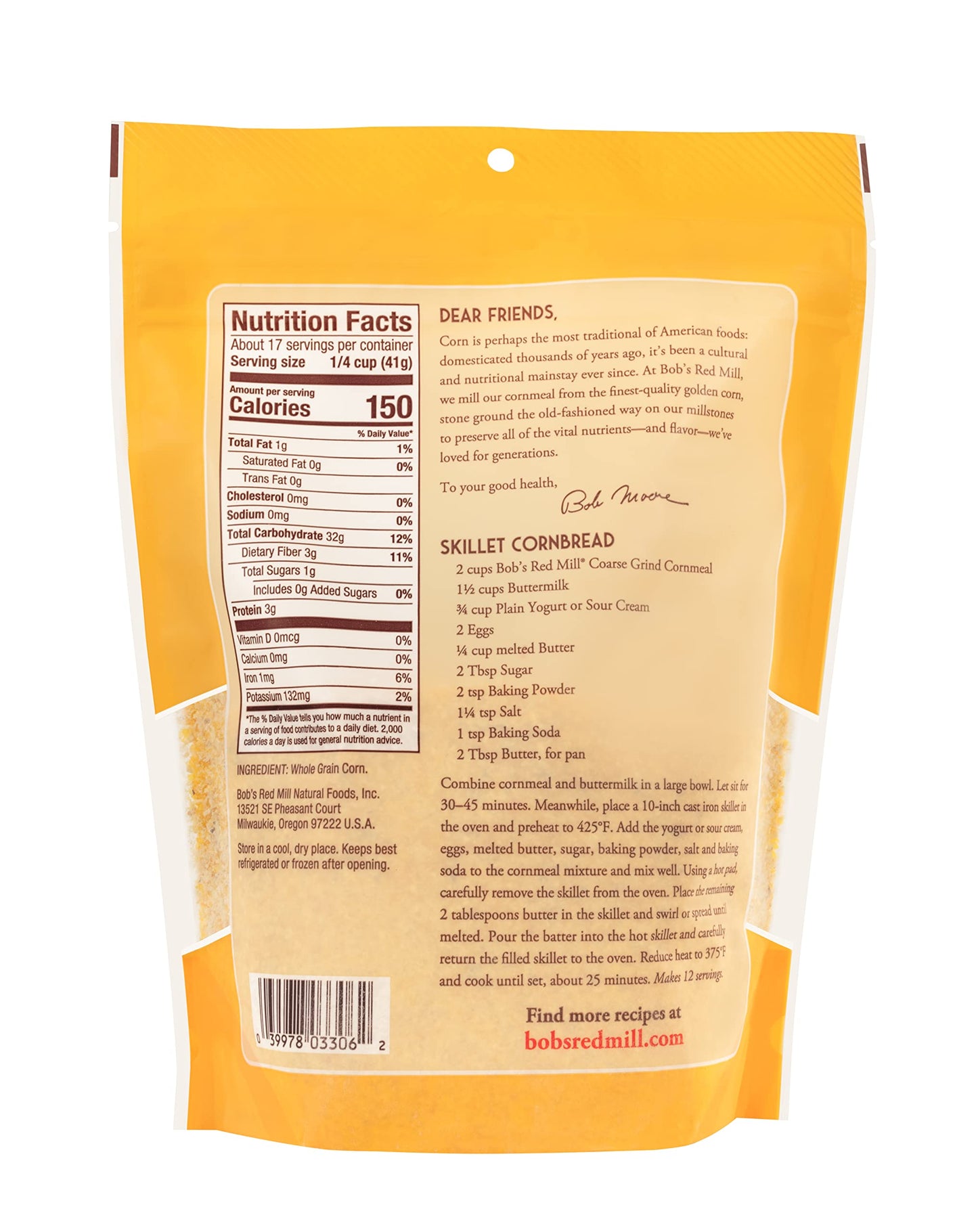Bobs Red Mill Coarse Grind Cornmeal, 24 Oz