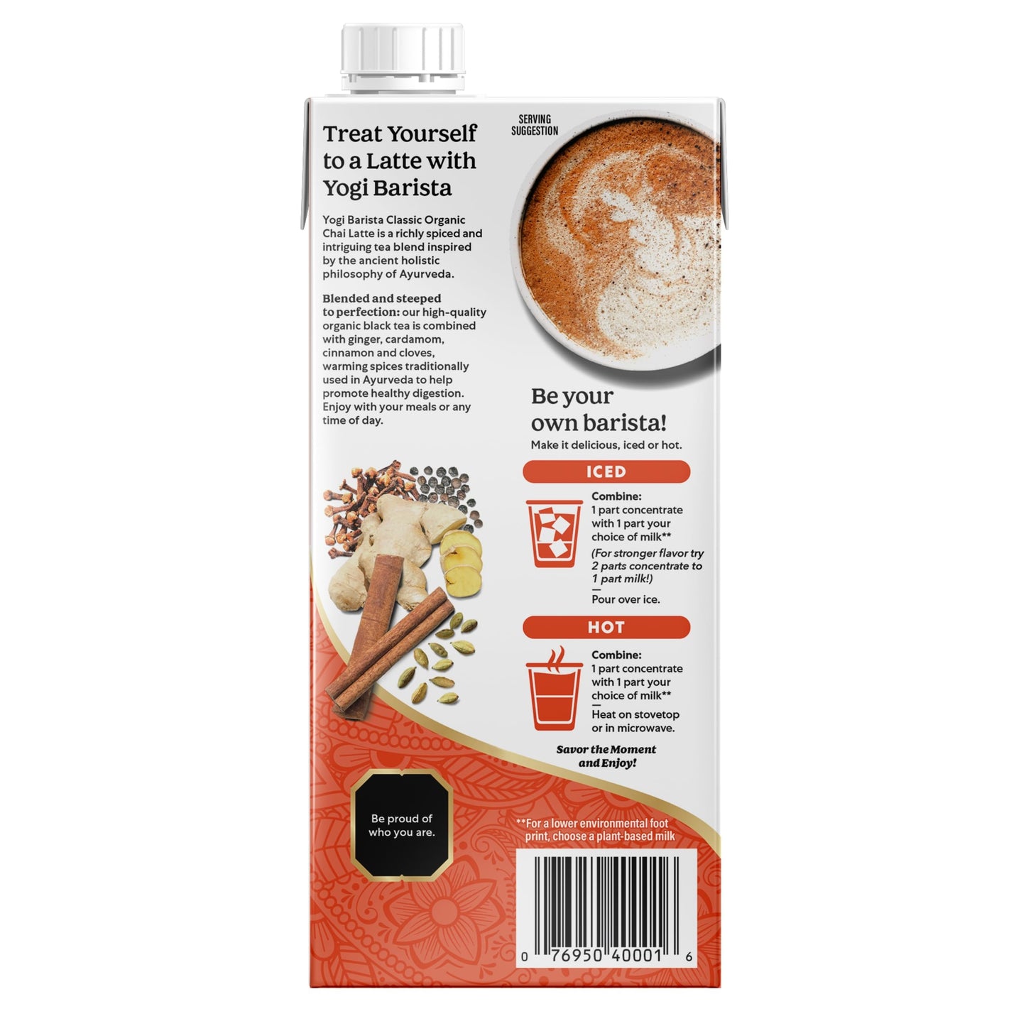 Yogi Barista Classic Organic Chai Latte - 32 Fluid Oz (6 Pack) - Organic Chai Tea Concentrate - Supports Healthy Digestion - Inc