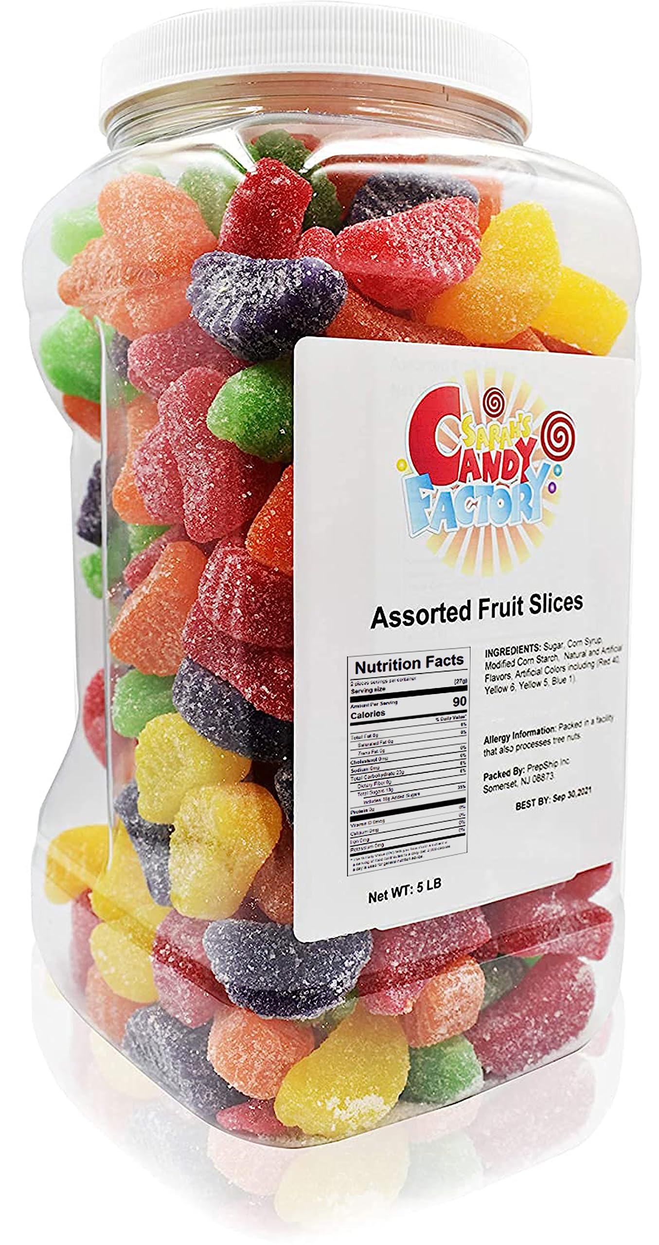 Sarah s Candy Factory Assorted Fruit Slice (5 Lbs in Jar)