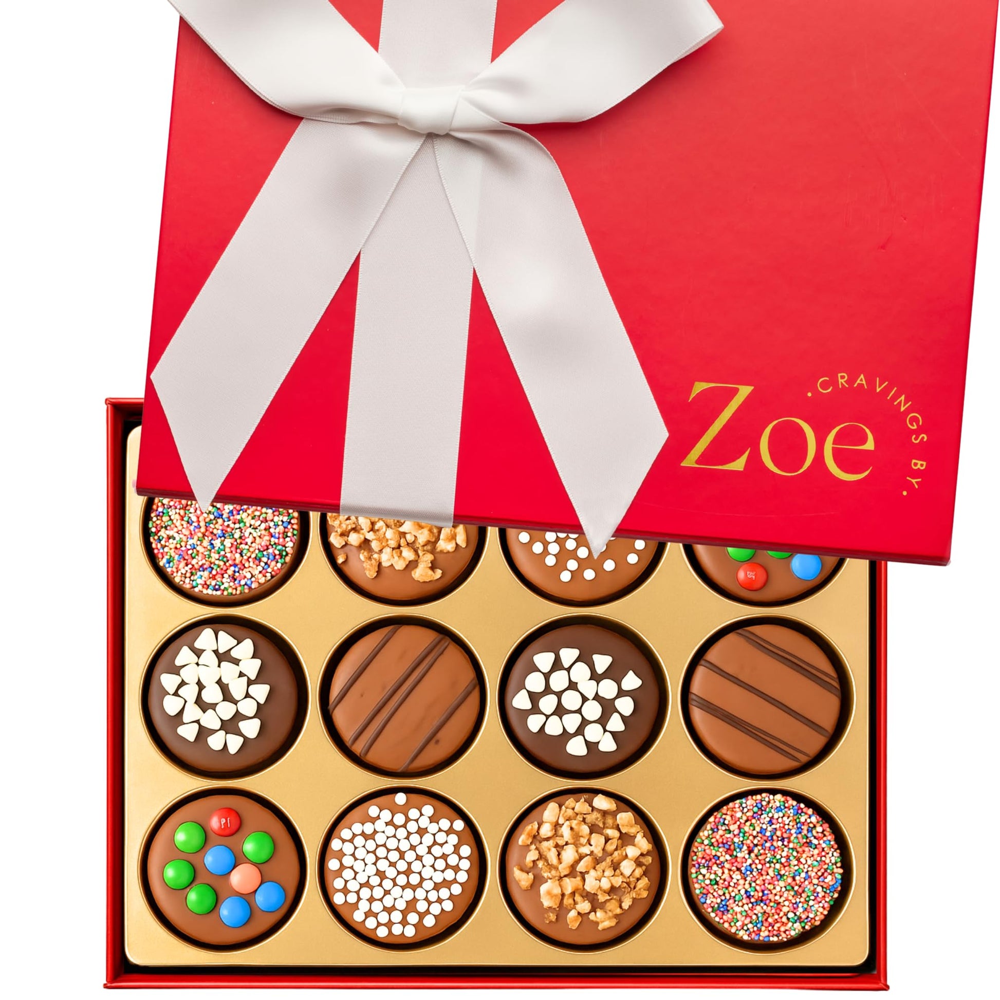 Cravings By Zoe Mothers Day Chocolate Covered Cookies Gift Basket | 12 Count | Kosher Milk & Dark Belgian Chocolate Gourmet Food Gift Box | Birthday  Thank You  Candy Gifting Men Women Him Her Mom