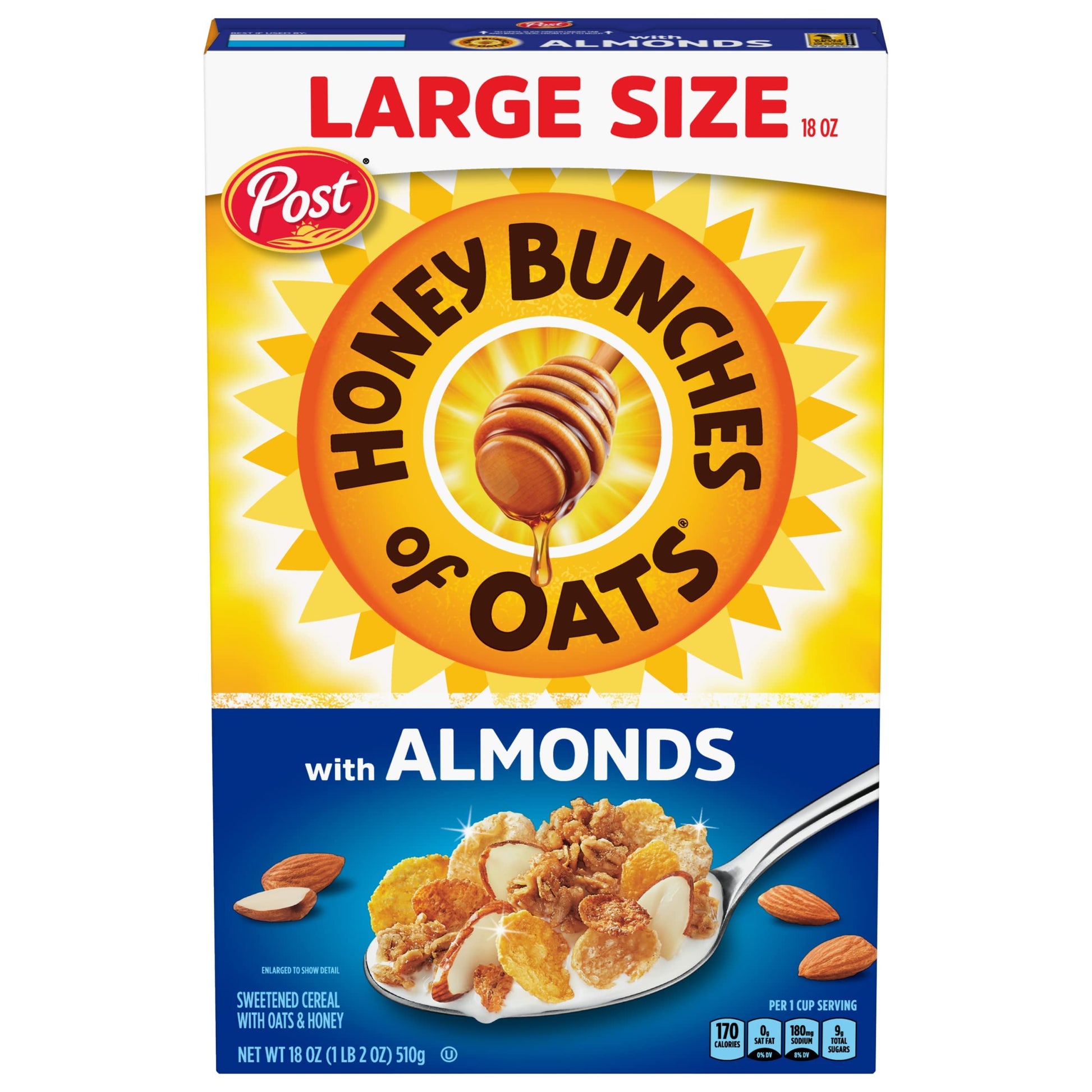 Post Honey Bunches Of Oats Honey Bunches Of Oats Almond, 18-Ounce