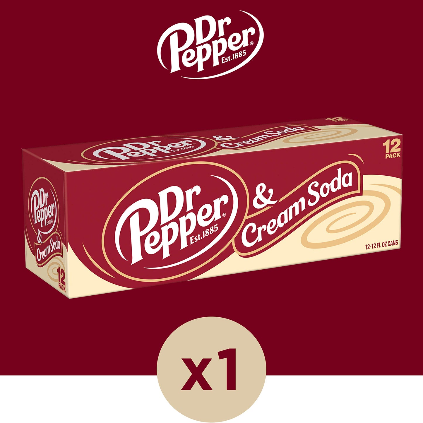 Dr Pepper Crème Soda, 12 Fl Oz (Pack of 12), Refreshing Soft Drink