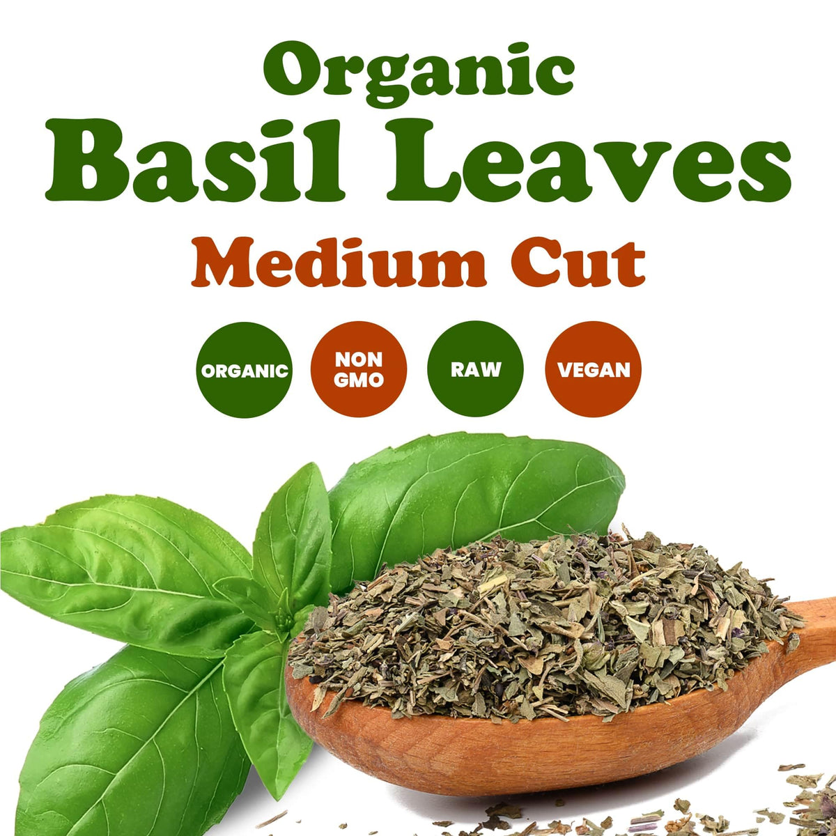 Food To Live - Organic Basil Leaves, 8 Ounces - Dried & Cut. Great For Pizzas, Pesto, Soups, Sauces, Salads And Herbal Tea. Non-
