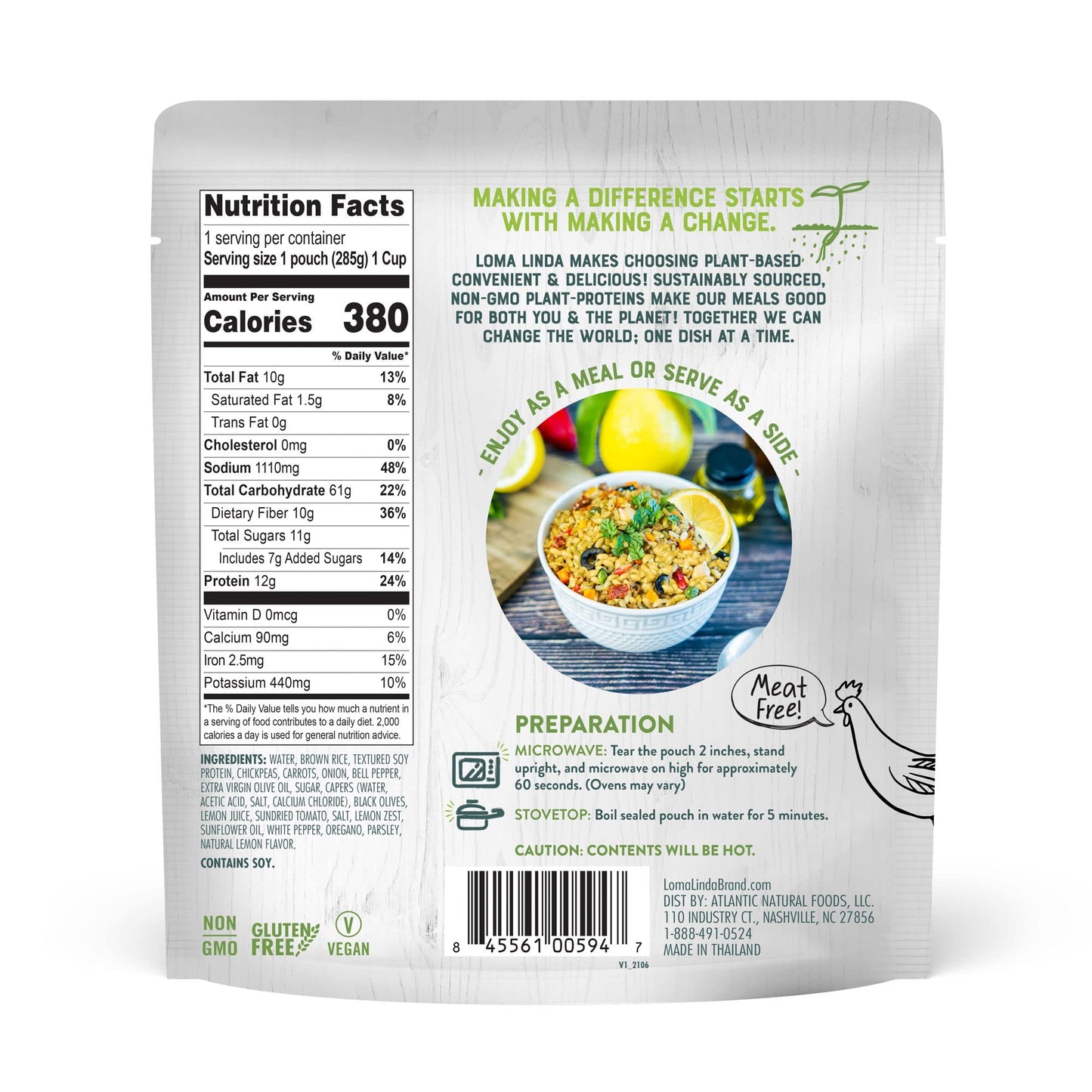 Loma Linda - Plant-Based Complete Meal Solution Packets (Greek Bowl (10 oz.), 6 pack)