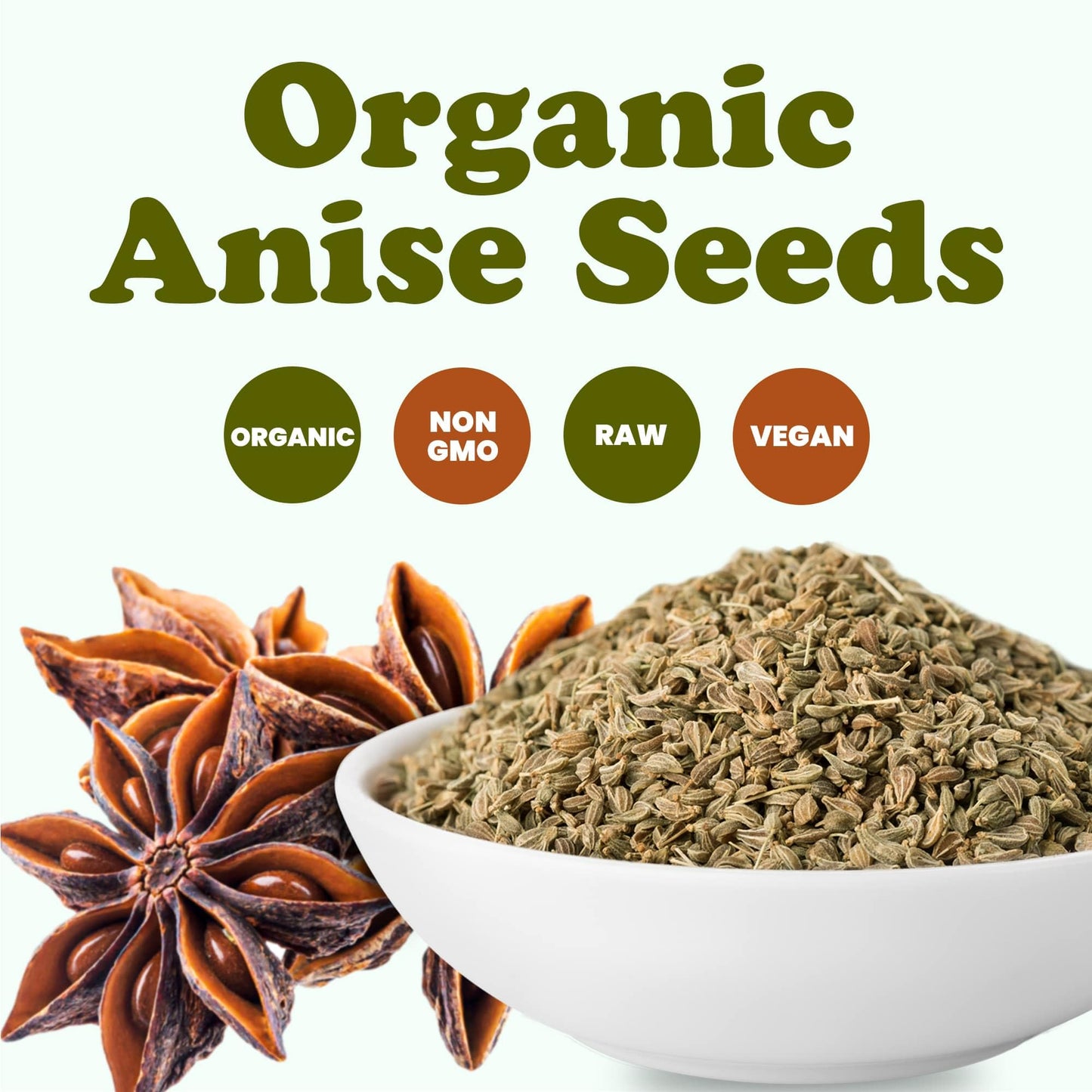 Food To Live - Organic Anise Seeds, 8 Ounces - Non-Gmo. Great For Tea, Baking, Pickling And Cooking. Non-Irradiated. Whole Dry S