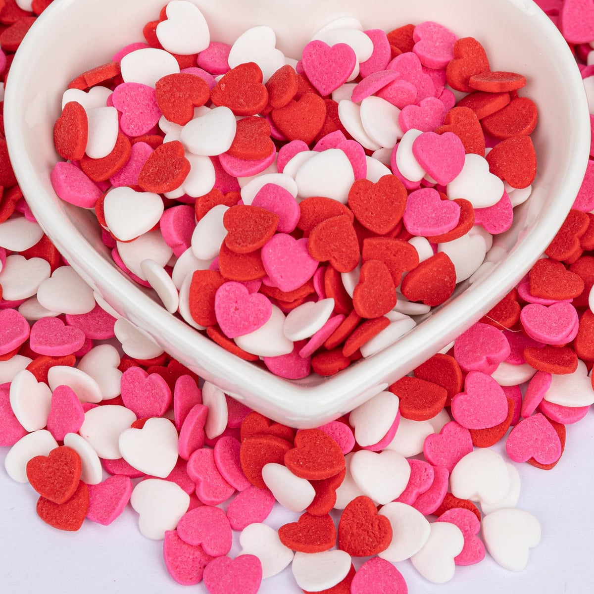 Twisweet Heart Sprinkles For Cake Decorating  Edible Red Pink White Sugar Sprinkles  Mix Baking Candy  Cupcake Topper Cookie Ice Cream Cake Decorations  Valentine MotherS Day Birthday Wedding Party Supplies (100G/3.53Oz)
