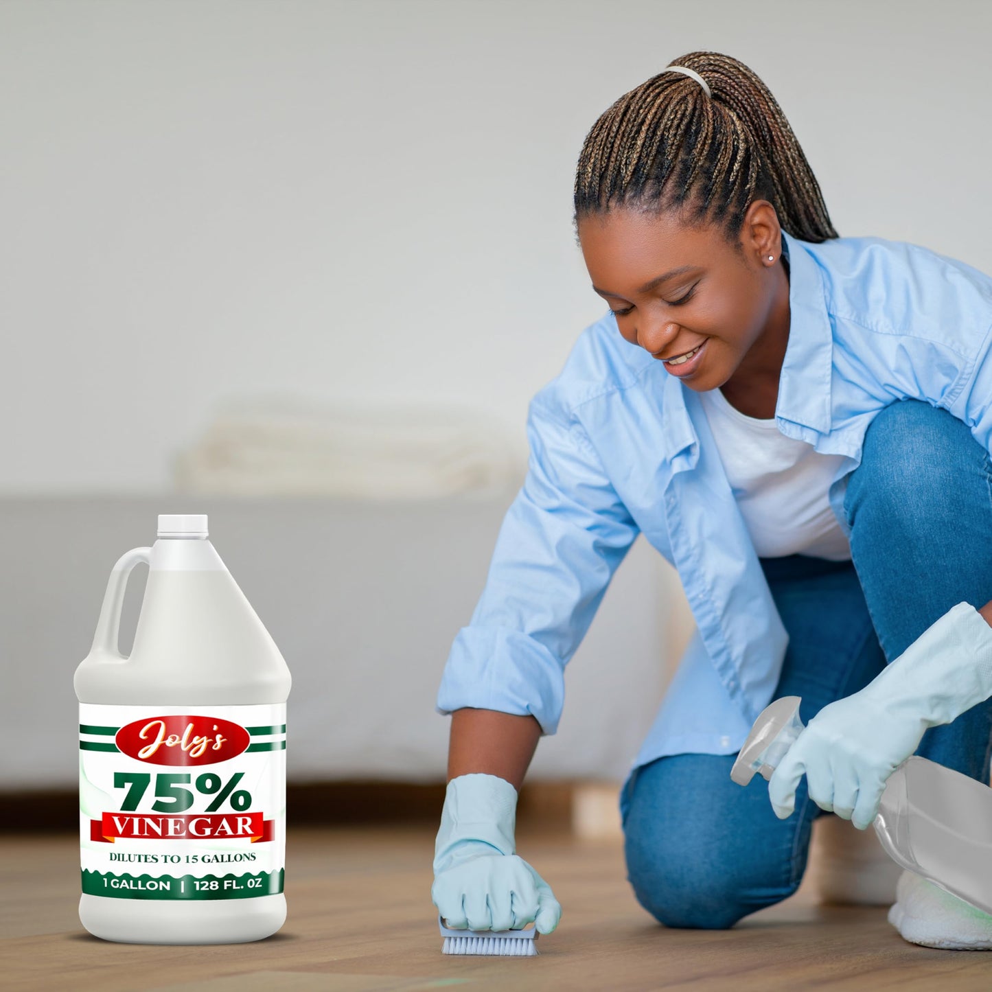 Jolys 75% Vinegar Extra Strong, All Natural Multipurpose Cleaner, 1 Gallon (Pack of 2)