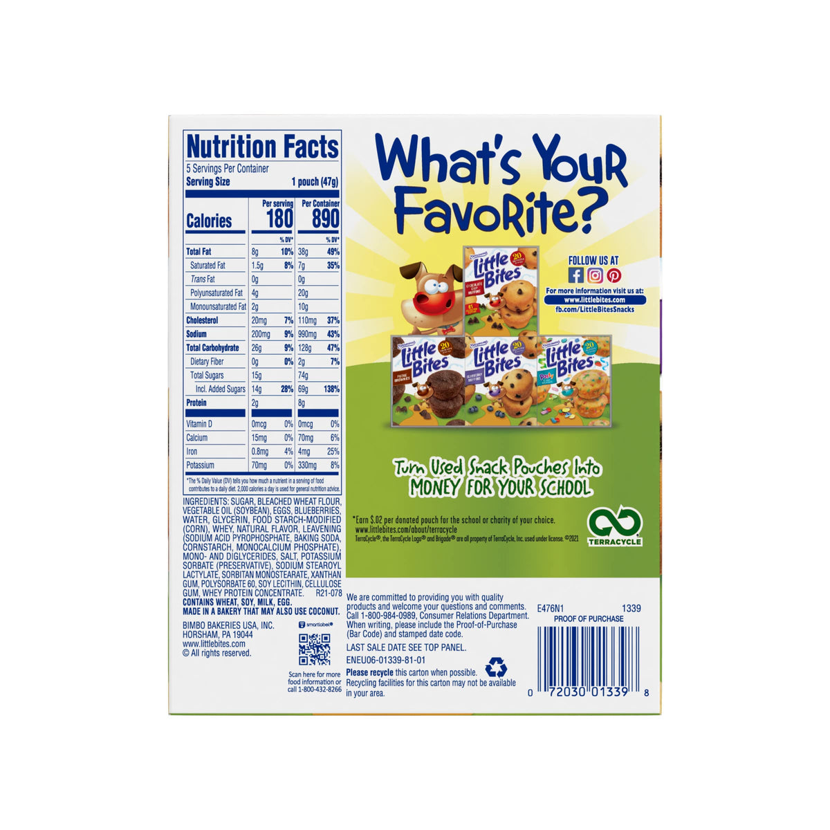 Entenmann'S Little Bites Blueberry Muffins | 2 Pack (10 Pouches Total)