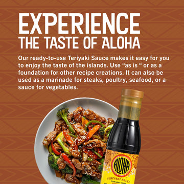 Aloha Shoyu - Hawaiian Teriyaki Sauce - Versatile And Sweet Marinade - Made In Hawaii - 1/2 Gallon