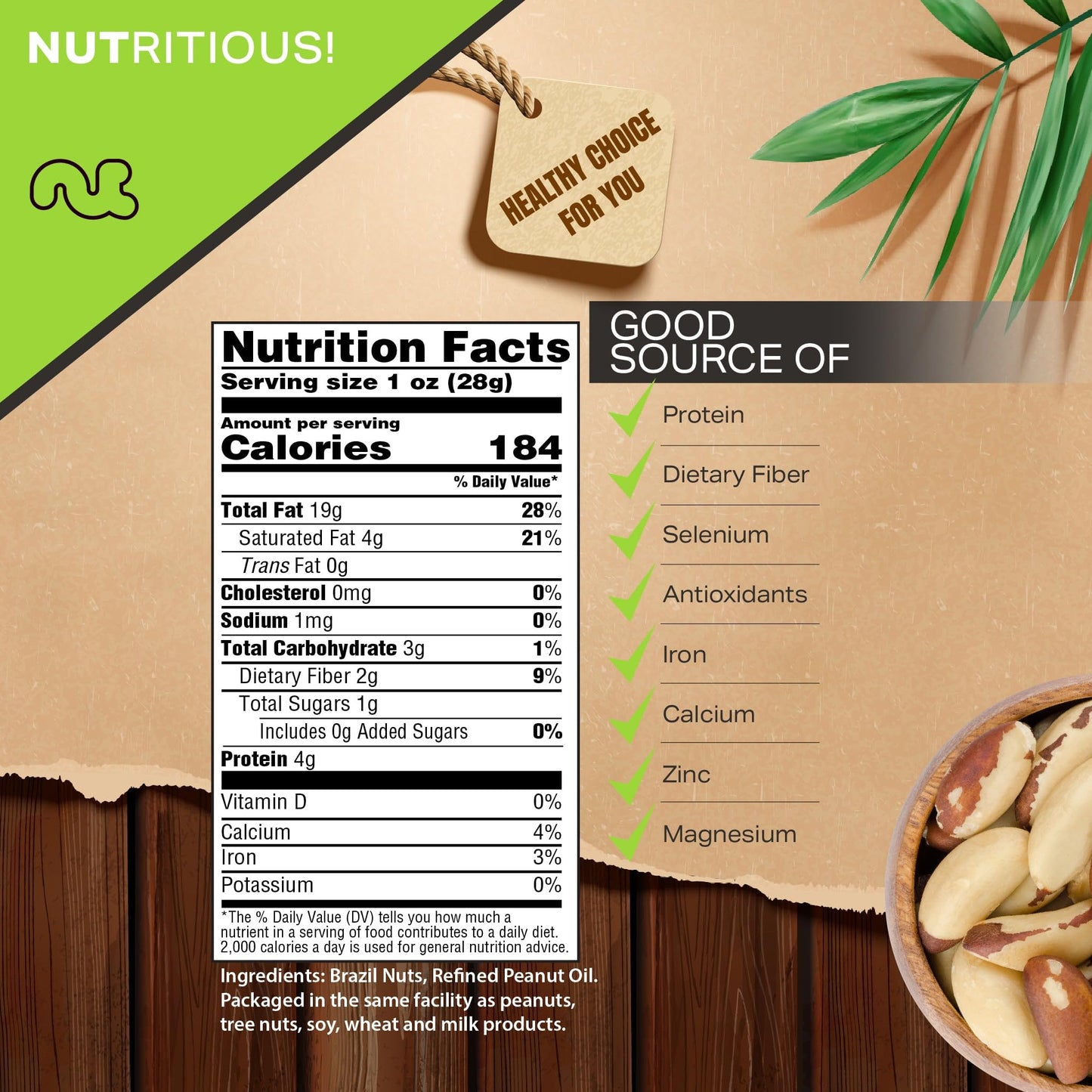 NUT CRAVINGS - Brazil Nuts Roasted & Unsalted - No Shell, Whole (80oz - 5 LB) Bulk Nuts Packed Fresh in Resealable Bag - Healthy
