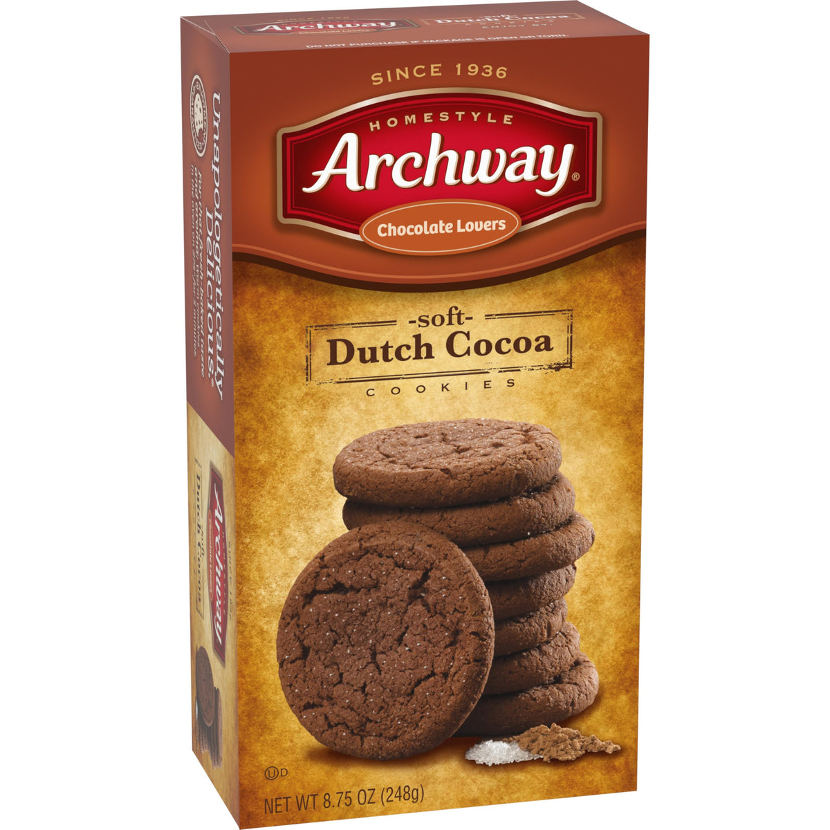 Archway Cookies, Soft Dutch Cocoa Cookies, 8.75 Oz (Pack of 4)