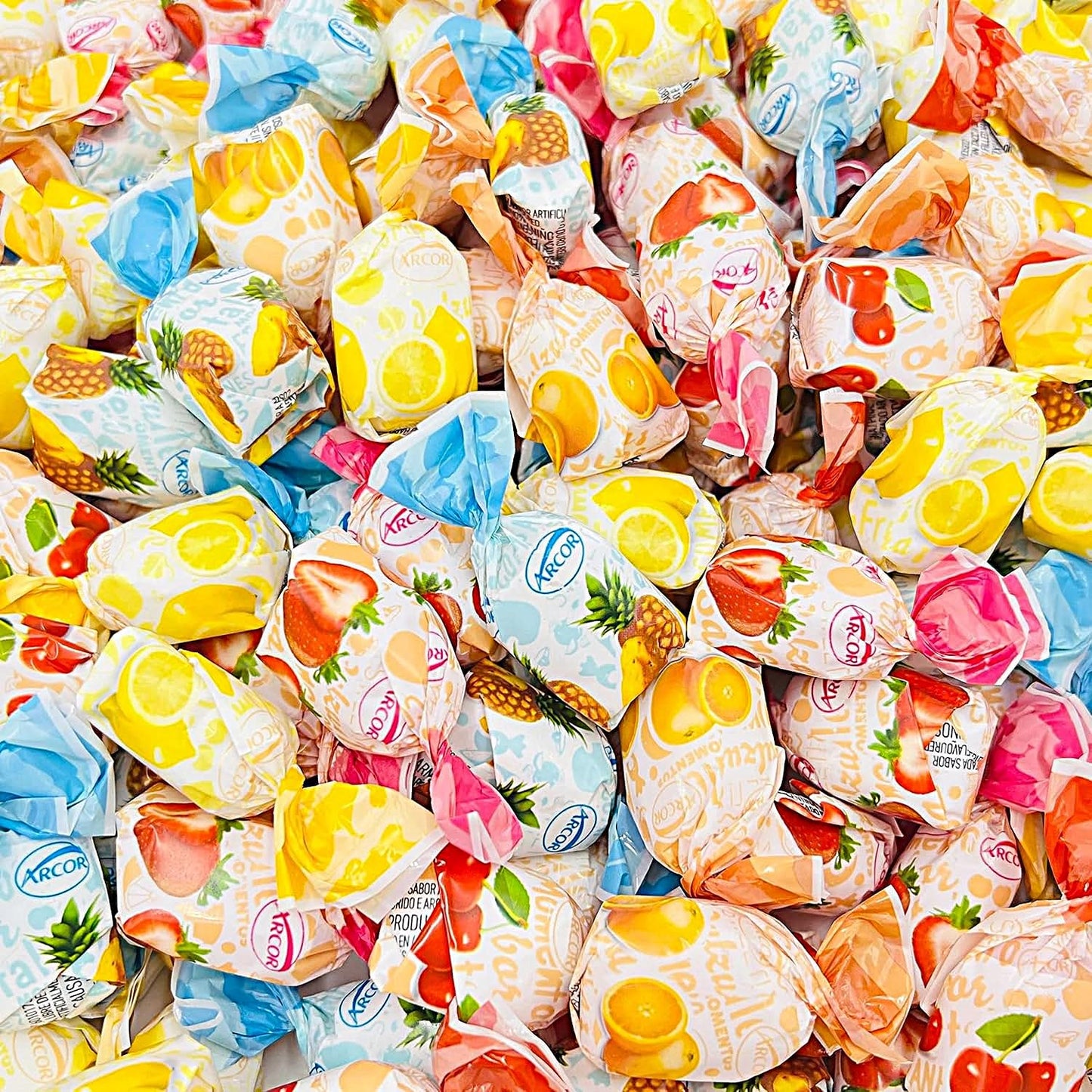 Assorted Fruit Filled Hard Candy - 1 Pound Bulk Pack (About 75 Count) - Individually Wrapped Assorted Fruit Candies - Classic Fl