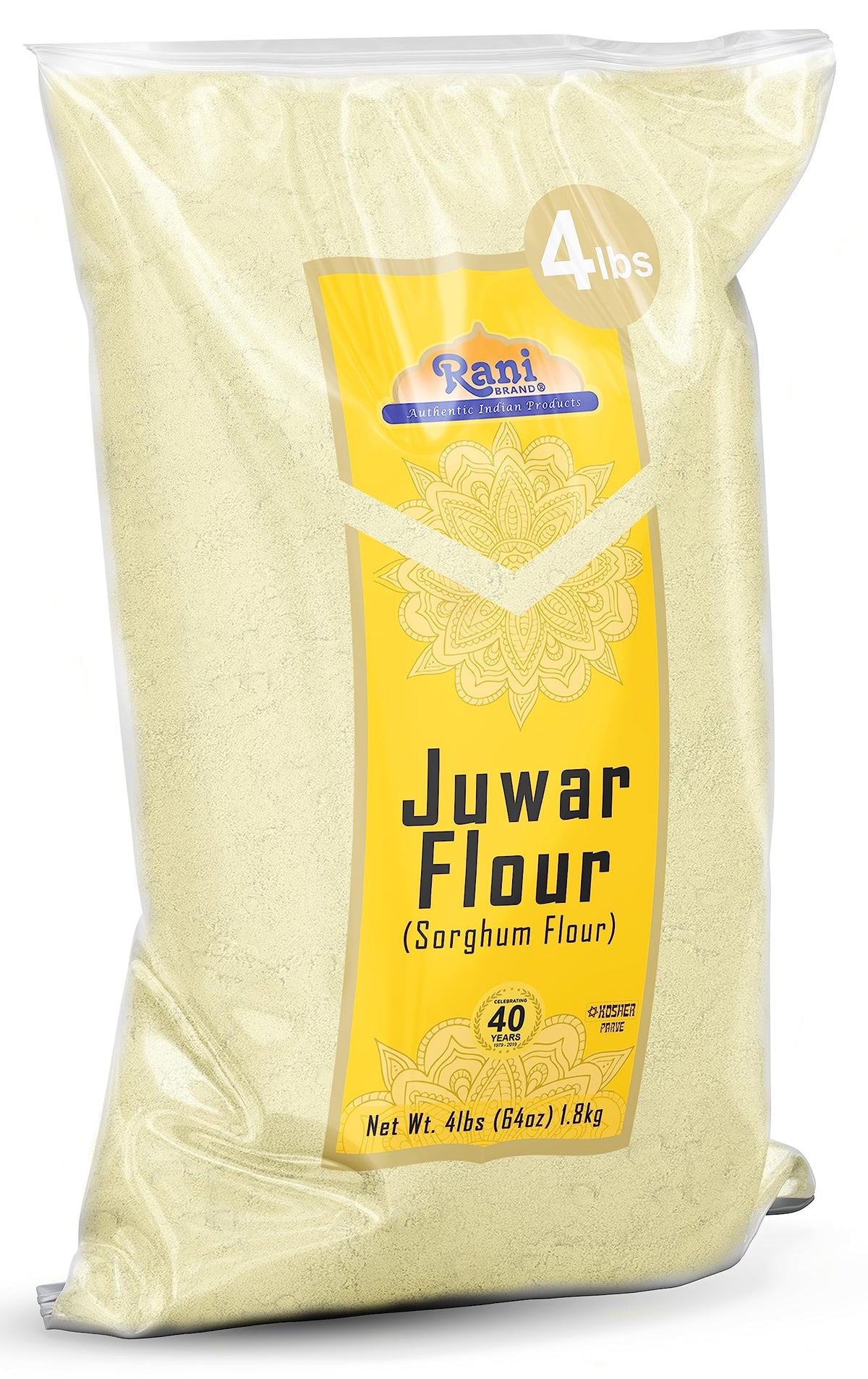 Rani Juwar Flour, All Natural, Vegan, Gluten Friendly, Non-GMO, Kosher, 64oz (4lbs), Indian Origin