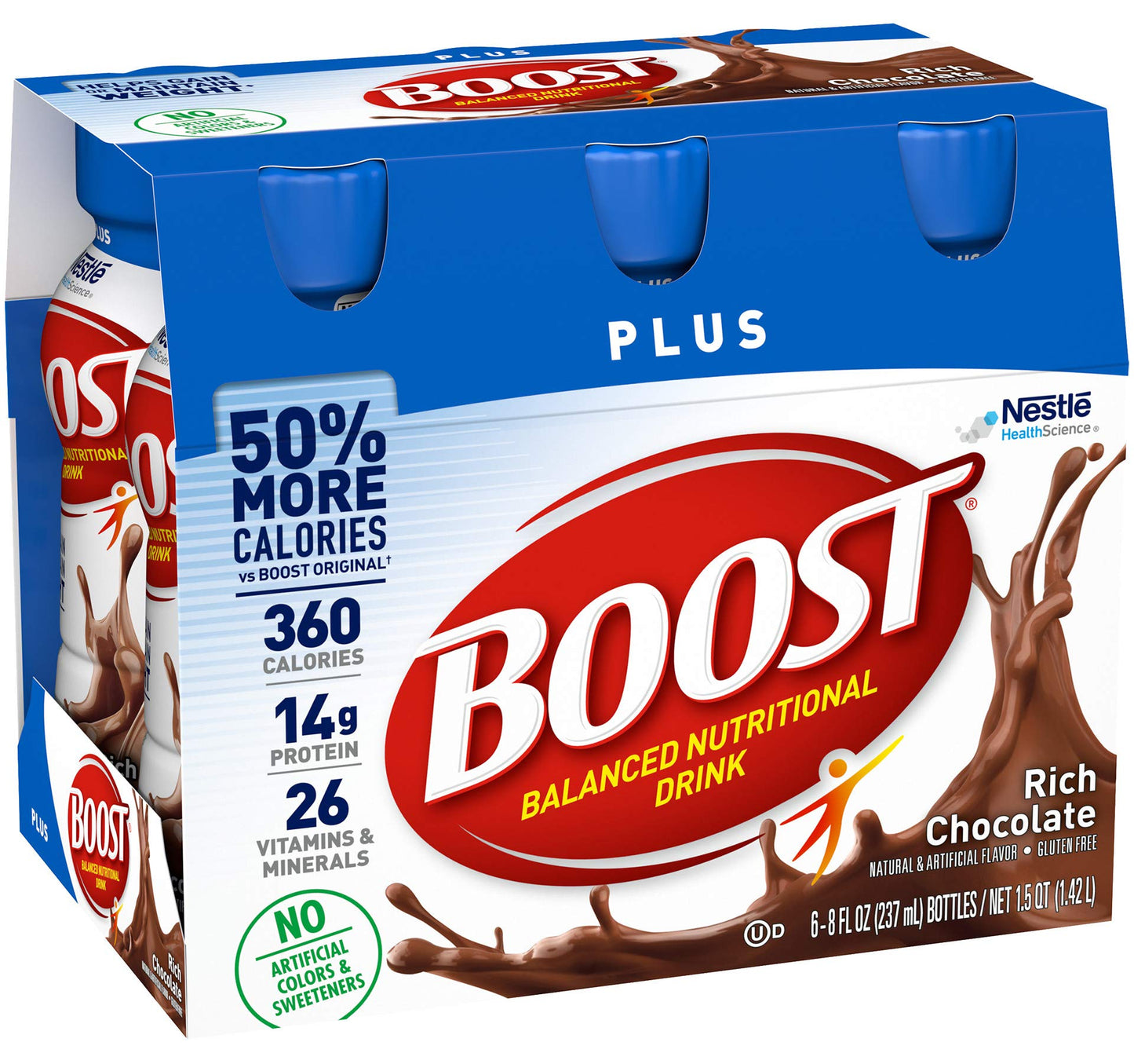 Boost Plus Nutritional Energy Drink, Chocolate, 8 oz, 6 pk