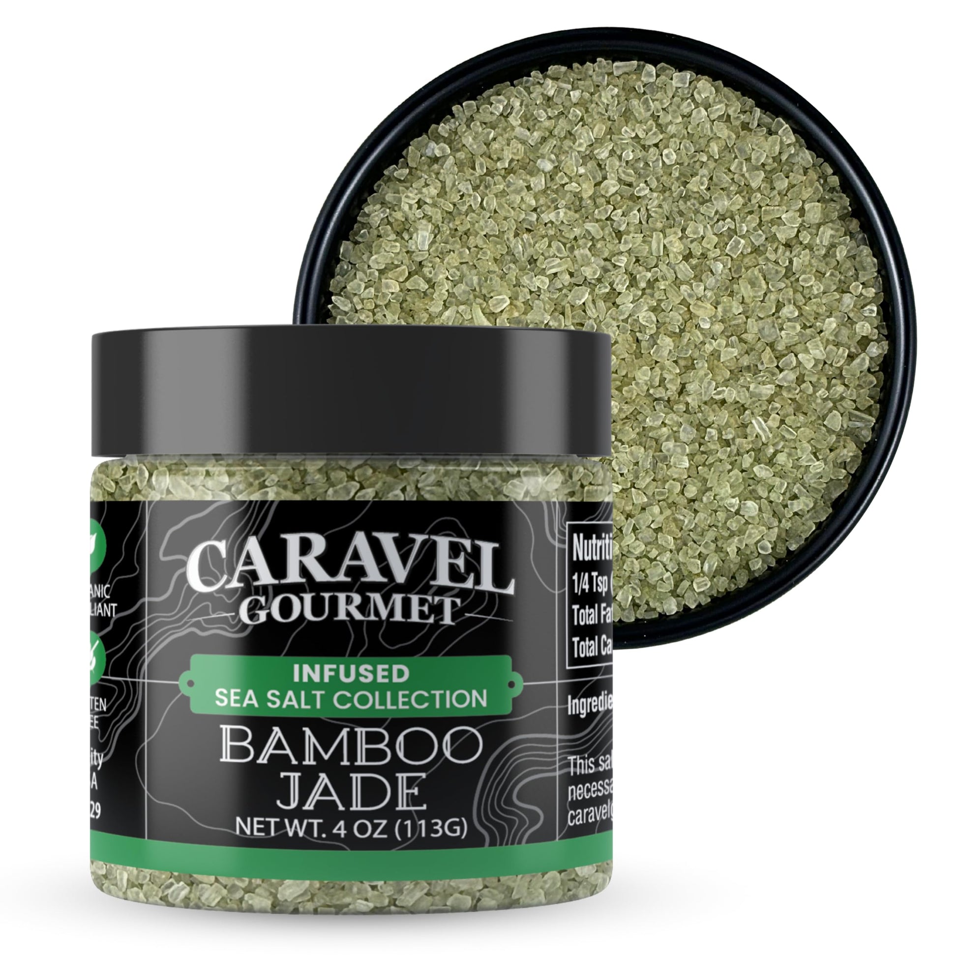 Hawaiian Bamboo Jade Sea Salt - Natural Hawaii Salt Infused With Bamboo Leaf Extract - Beautiful Jade Green Solar-Evavporated Pa