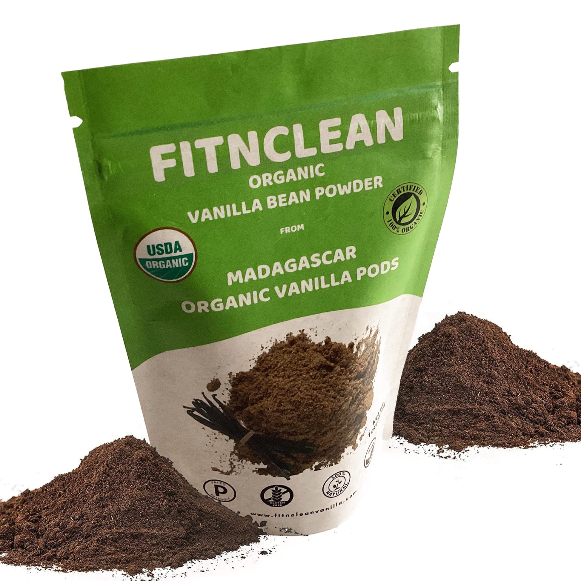 1oz Organic Madagascar Vanilla Bean Powder. Certified USDA Organic. Ground whole Gourmet Pods by FITNCLEAN VANILLA| Raw Natural 