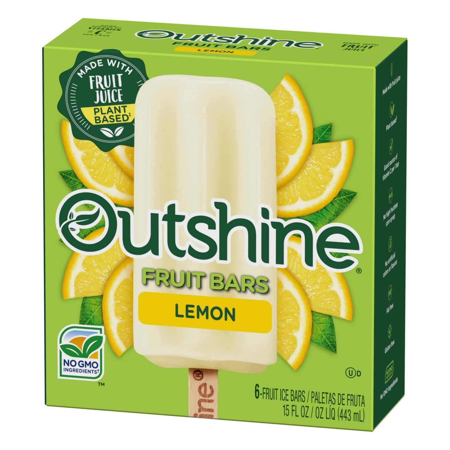 Outshine, Lemon Frozen Fruit Bars, 6 Count (Frozen)