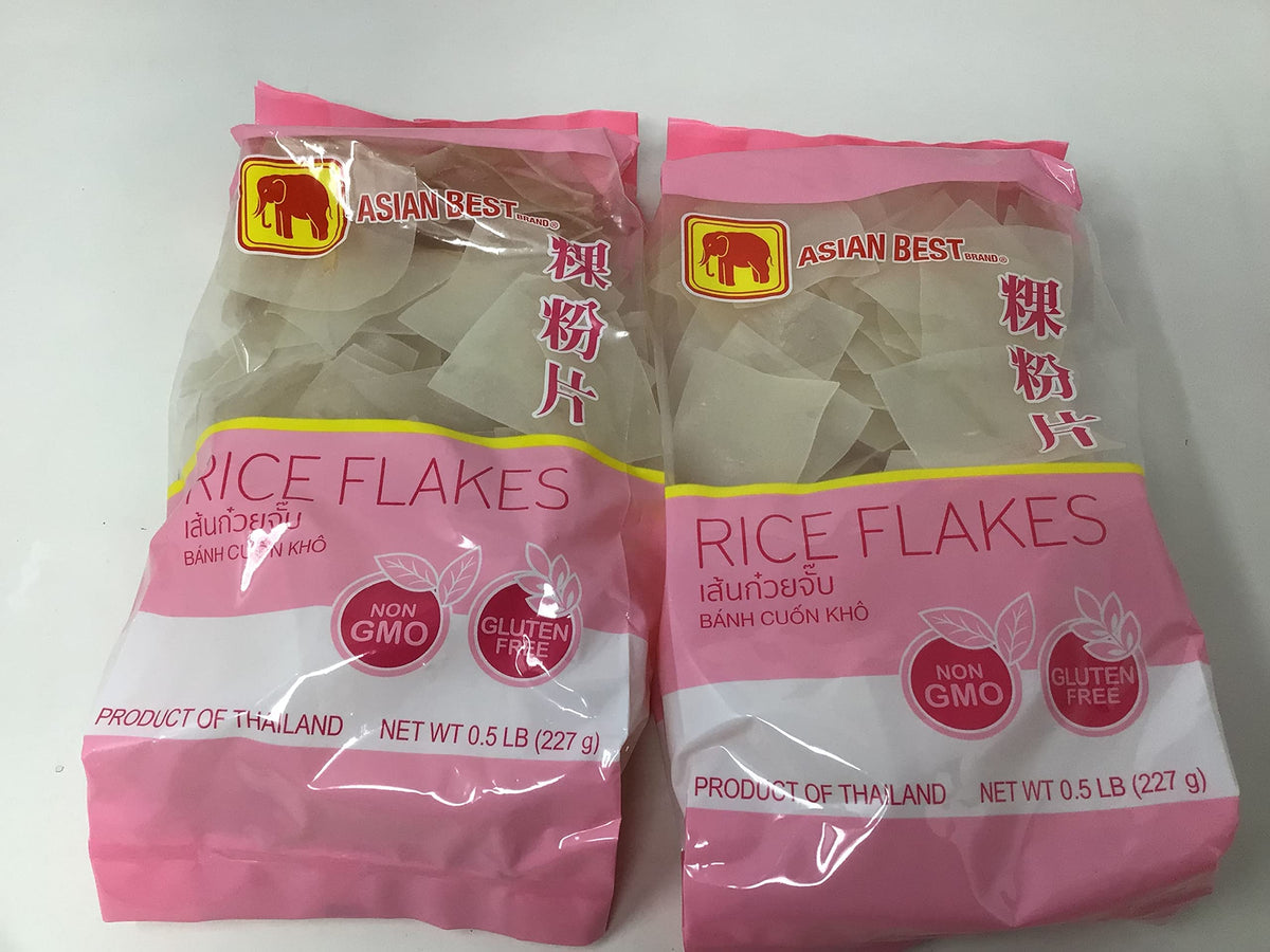 Asian Best Rice Flake Noodles, 8 oz. Pack of 2 - Authentic Asian Cuisine
