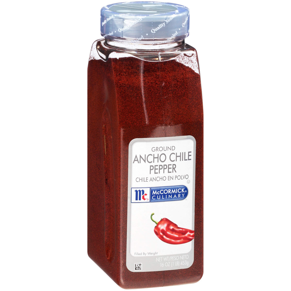 McCormick Culinary Ground Ancho Chile Pepper - 16 oz Container, Ideal for Tacos, Burritos, Fajitas, and Mole