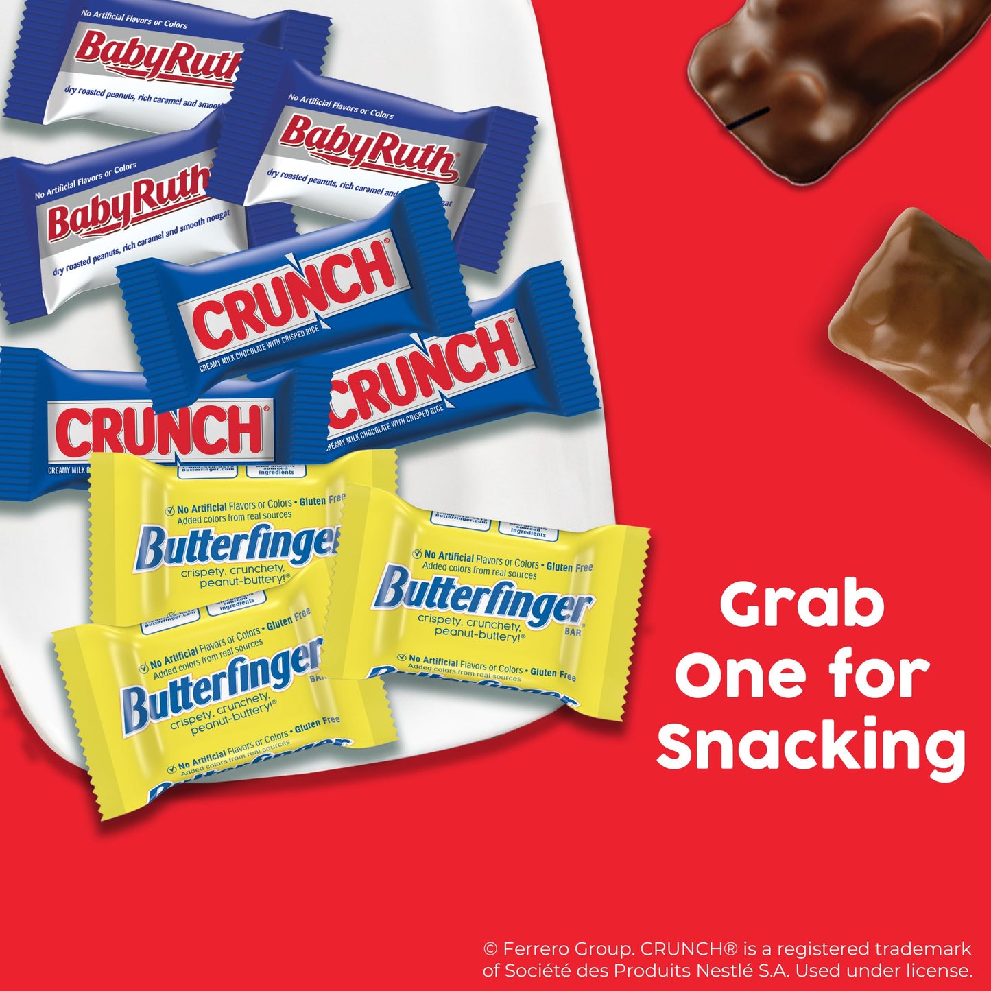 Butterfinger, CRUNCH and Baby Ruth Minis, Assorted Candy Bars, Great for Sharing, Bulk 90 Count Variety Pack, 32.4 oz