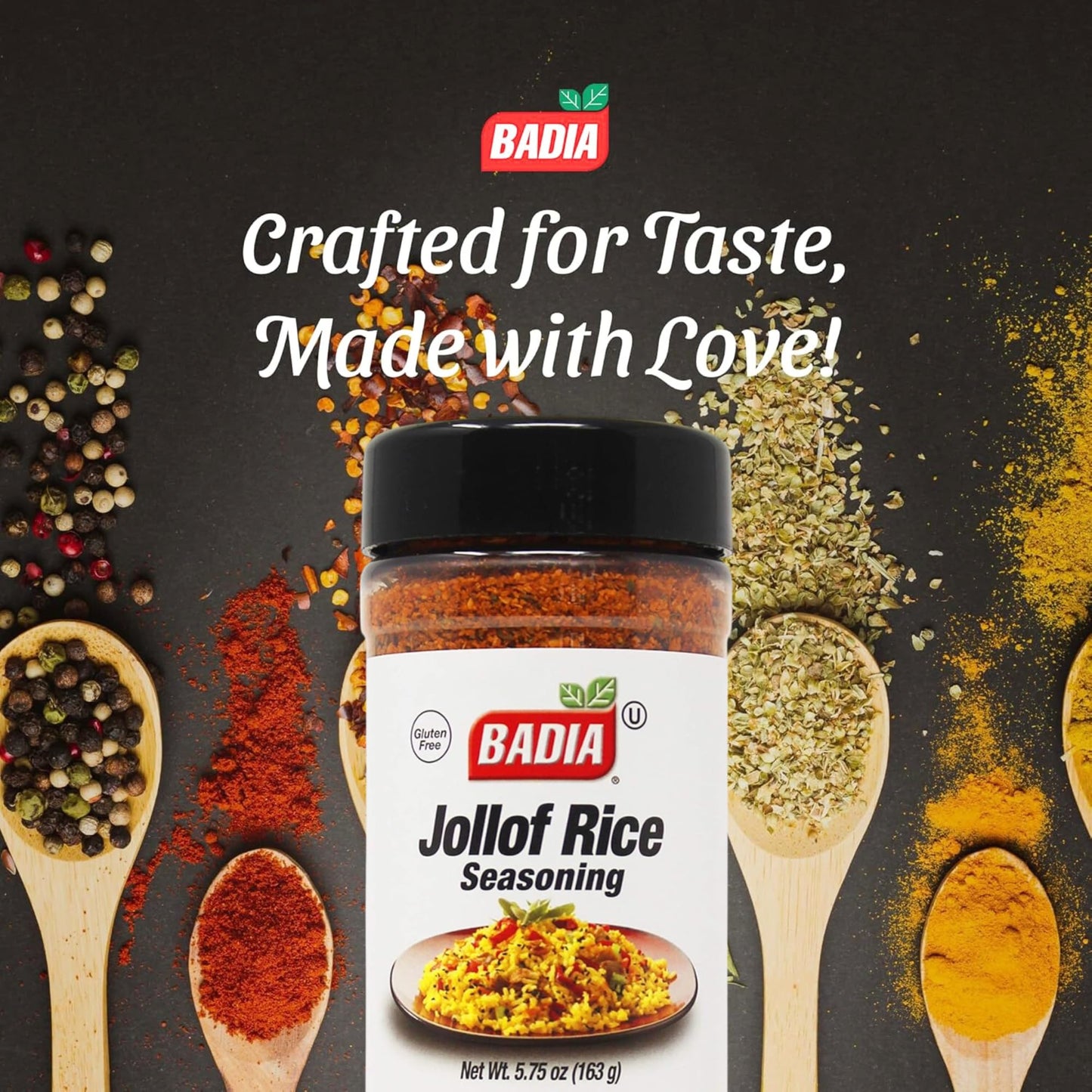 Badia Jollof Rice Seasoning  5.75 oz - African Blend of Tomato  Peppers  Onion & Spices  Bold Savory Flavor  Gluten Free
