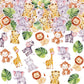 40Pcs Edible Jungle Safari Animal Theme Cupcake Toppers Wafer Paper Jungle Safari Animal Cupcake Toppers Drink Topper Dessert Mu