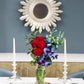 KaBloom Flowers - Mothers Day Collection - Sapphire Red Bouquet of Red Roses and Blue Orchids Without Vase. Gift for Birthday,