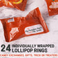 Sweetzo Pumpkin Lollipop Rings - Orange-Flavored Halloween Candy, 24 Count, Individually Wrapped for Parties and Goodie Bags