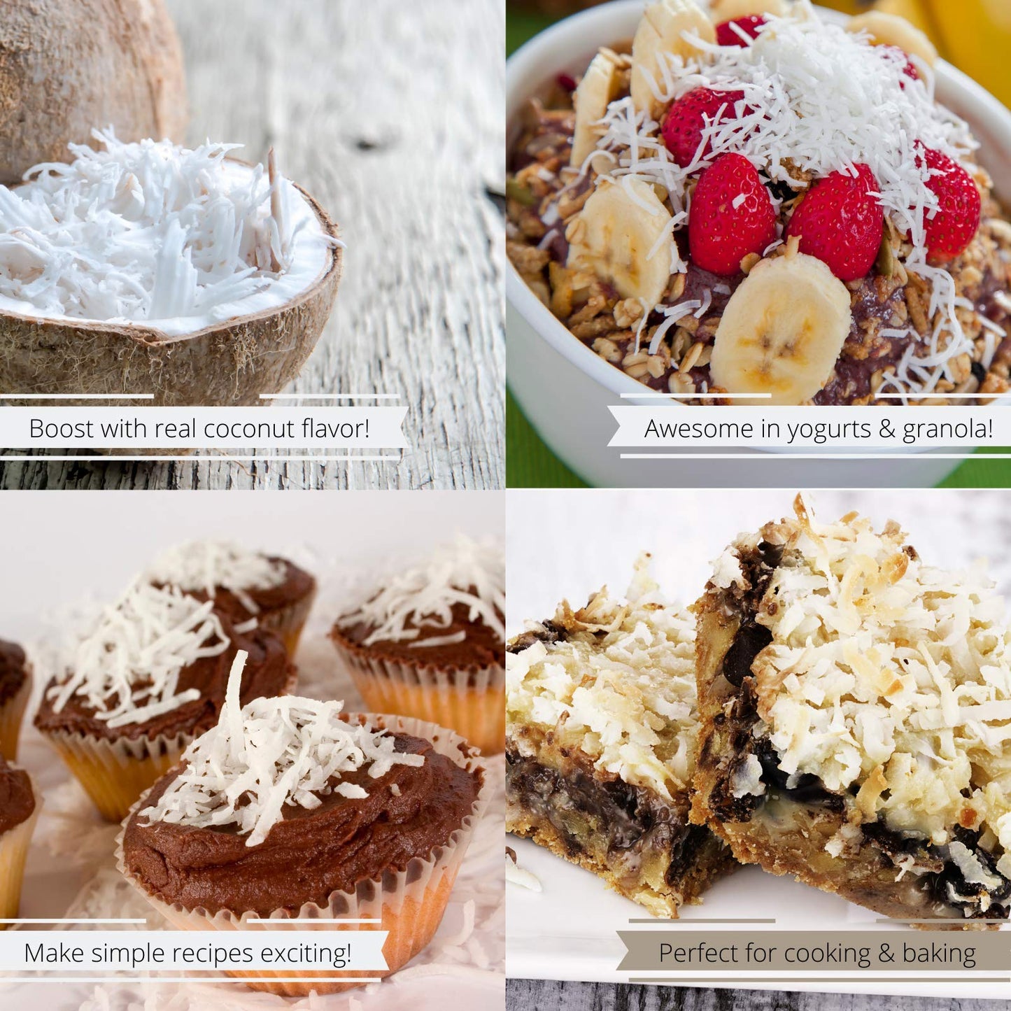 Gourmet Shredded Coconut Flakes, Raw, Unsweetened, By It'S Delish, 1 Lb - Great For Smoothies, Oatmeal Fruits, Recipes & Baking