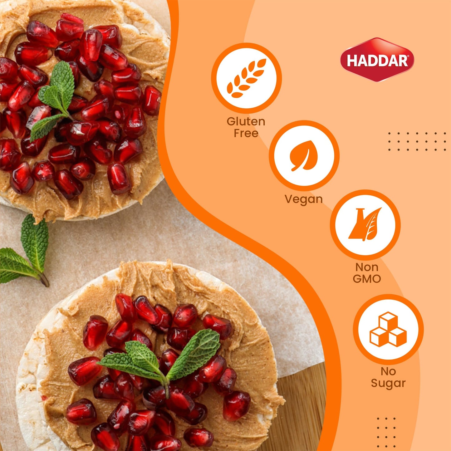 Haddar Wholegrain Thin Rice Cakes with Himalayan Sea Salt, 4.2oz (3 Pack) | Gluten Free | Made With Whole Grain Brown Rice | Veg