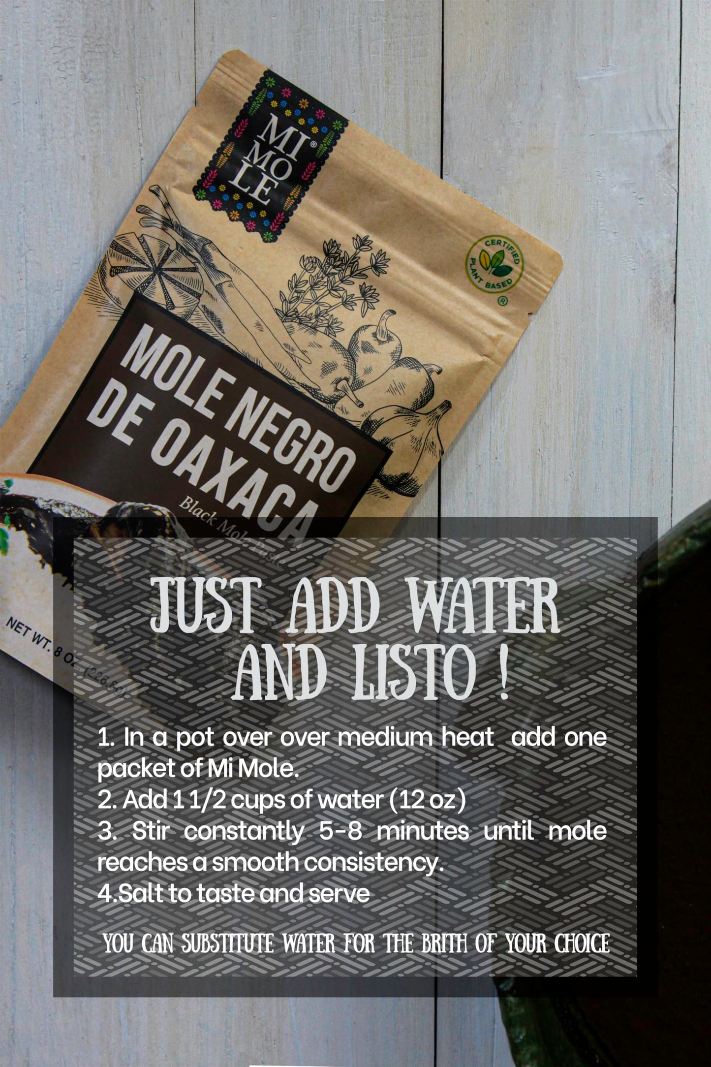Mi Mole - Mole Negro de Oaxaca - 8 oz - A rich, all-natural mole paste made from 26 carefully selected ingredients that honors a