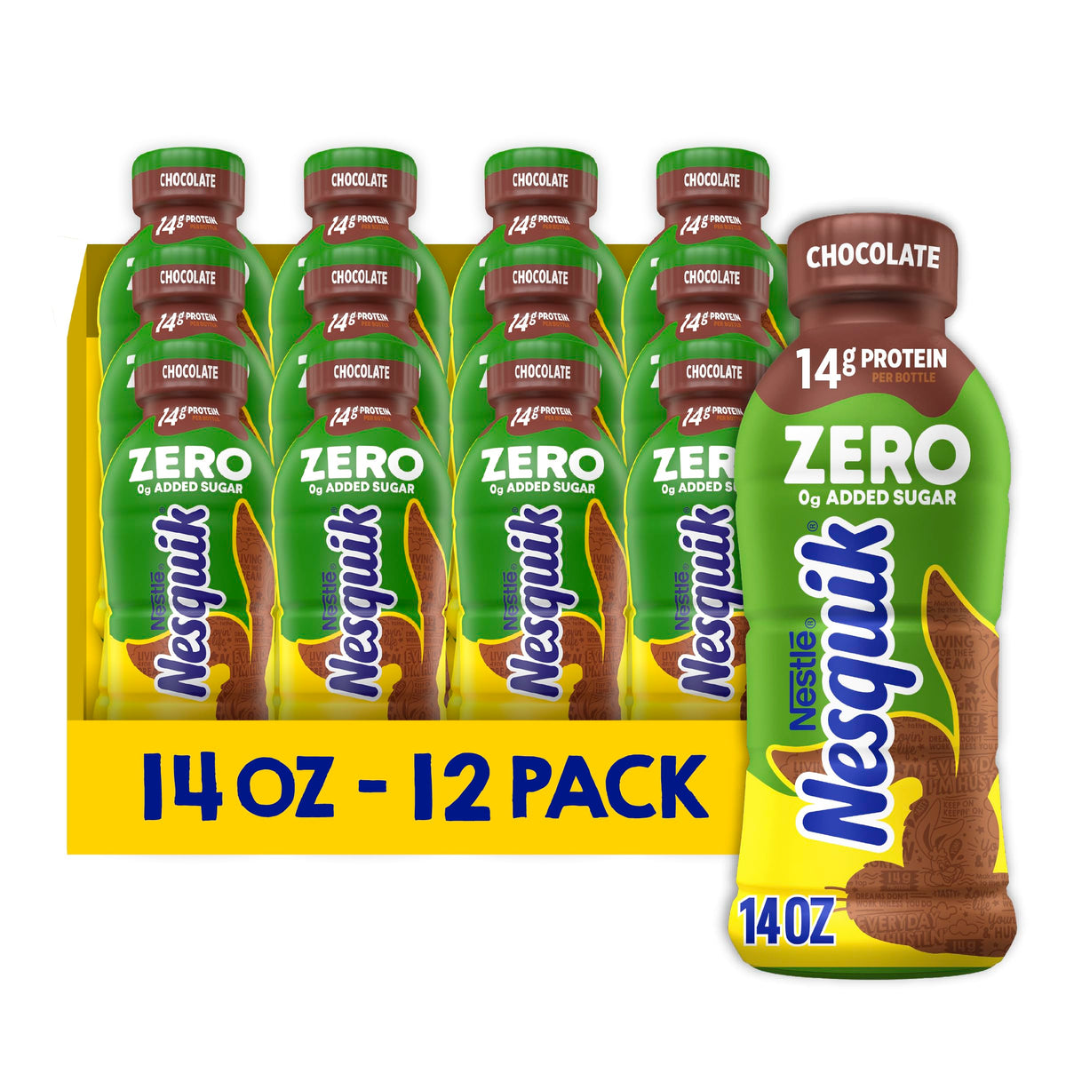 NESTLE NESQUIK Ready To Drink Zero Sugar Aseptic Milk Chocolate 12x14floz
