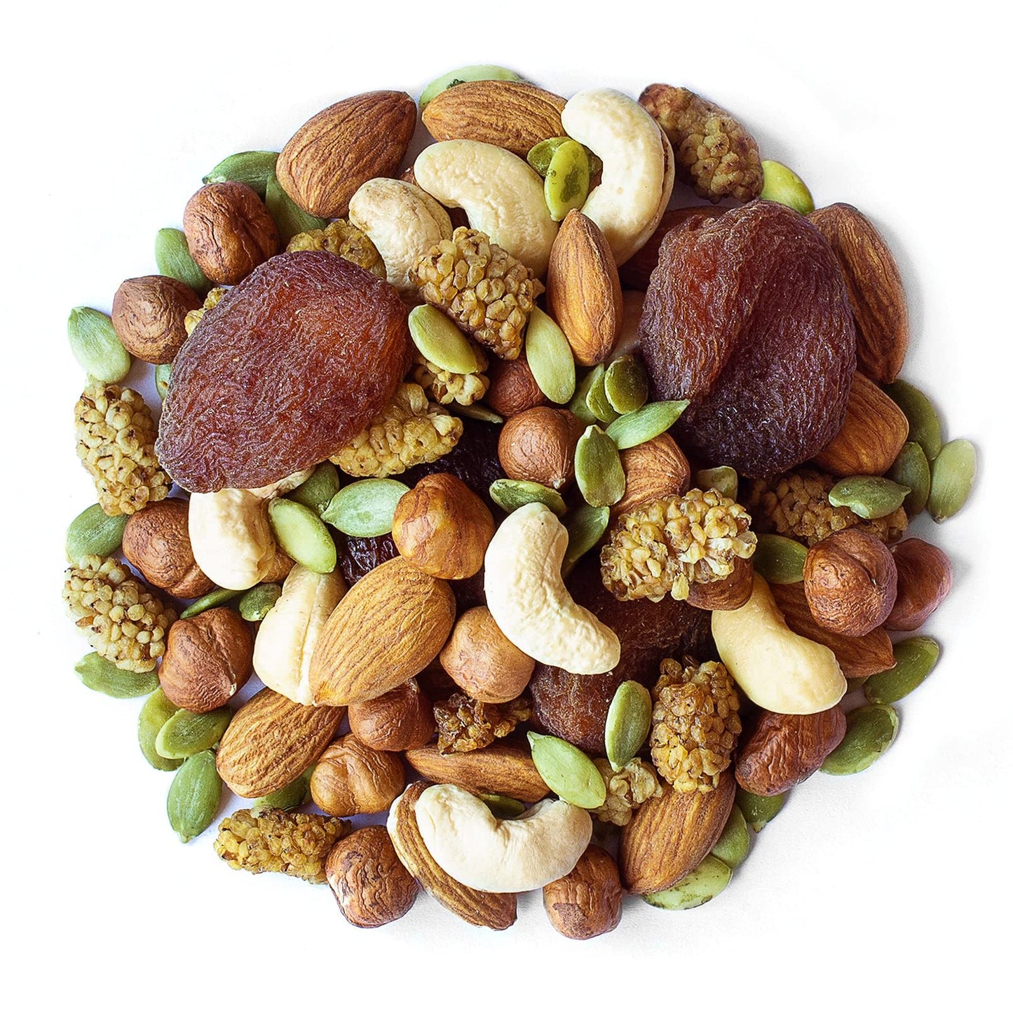 Food to Live Organic 6-Forces Trail Mix, 2 Pounds - Raw, Non-GMO, Mulberries, Cashews, Pumpkin Seeds, Apricots, Hazelnuts, Almon