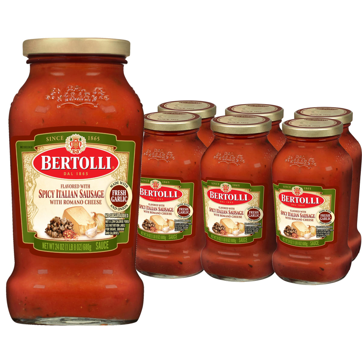 Bertolli Spicy Italian Sausage With Romano Cheese Sauce - 24Oz (Pack Of 6)