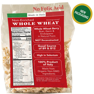 Papa Vince whole wheat pasta - Non Enriched, No Bleached made from ancient grains grown in Sicily, Italy. No funny taste. Al den