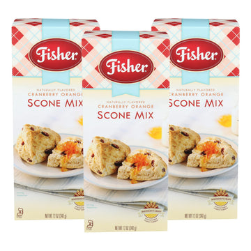 Fisher Scone Mix, Cranberry Orange, 12 Oz (Pack Of 3)
