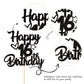 1 Pack Happy 16Th Birthday Cake Topper Glitter Heart Star 16 Fabulous Cake Pick Birthday Sign Cake Decorations For Children 16Th
