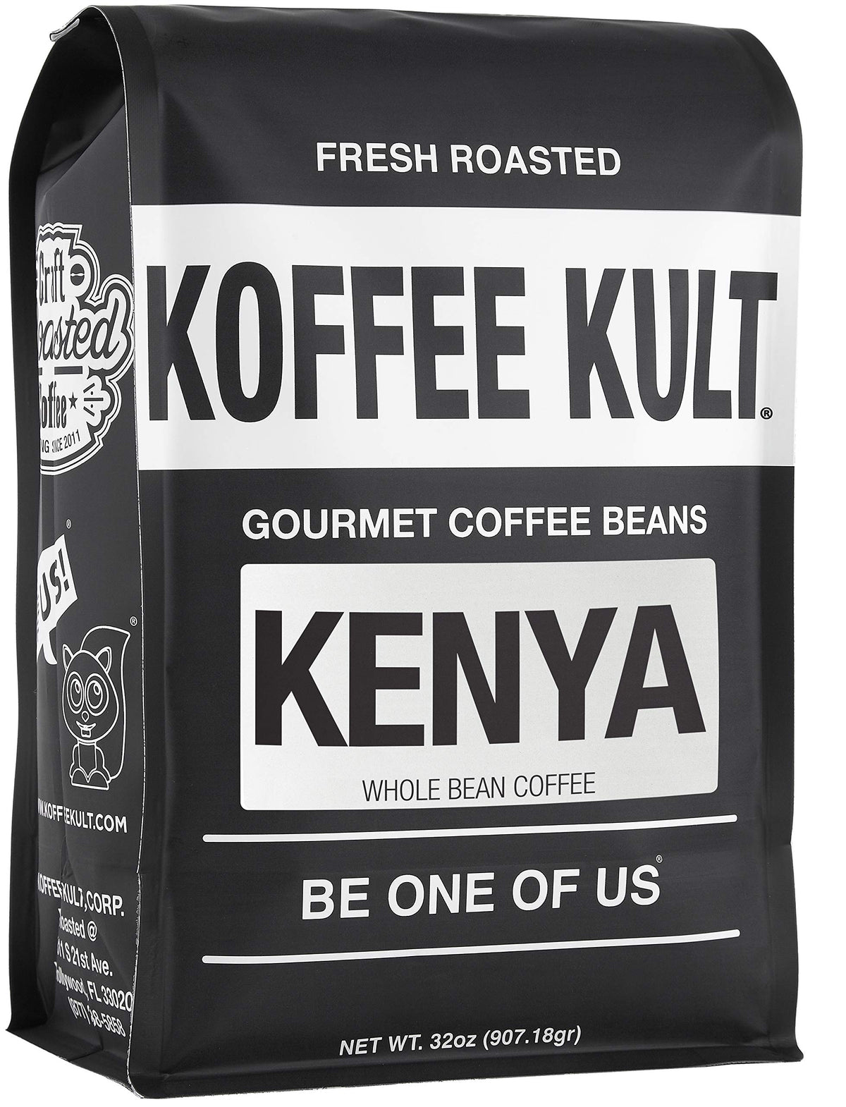 Koffee Kult Kenya Coffee Beans - Whole Medium Roast - 100% Arabica - 32oz