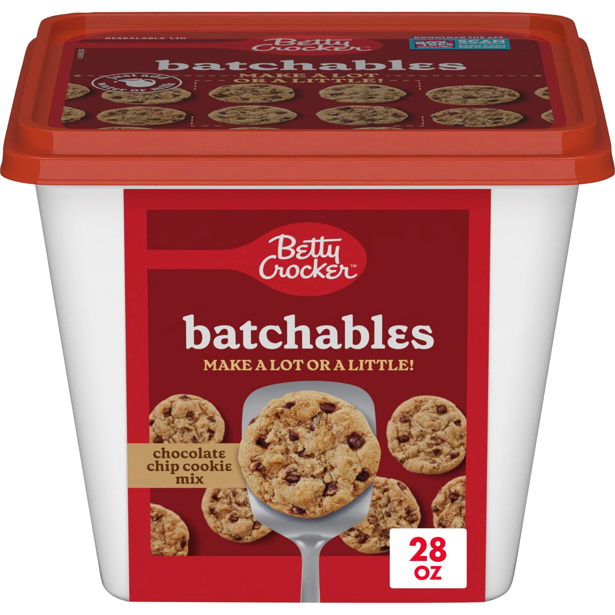 Betty Crocker Batchables Chocolate Chip Cookie Mix, Mix and Bake 4 to 24 per batch, 28 oz. (Packing May Vary)