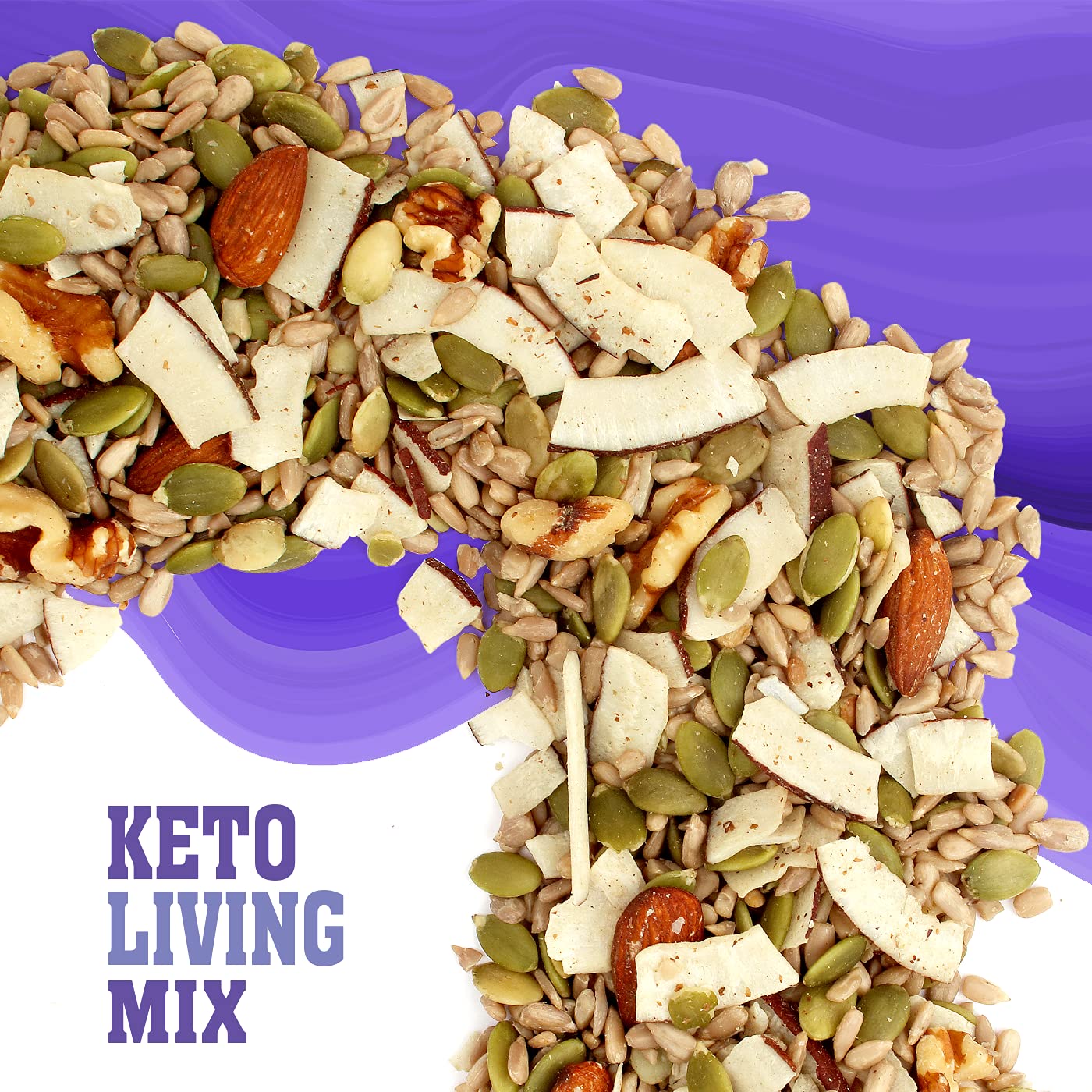 Sunkist® Keto Living Trail Mix - Fruit, Nut And Seeds, Low Sodium, Gluten Free Snack With Sunflower Seeds, Coconut, Almonds, Pumpkin Seeds, And Walnuts | Enhanced Quality | 13 Oz Resealable Bag