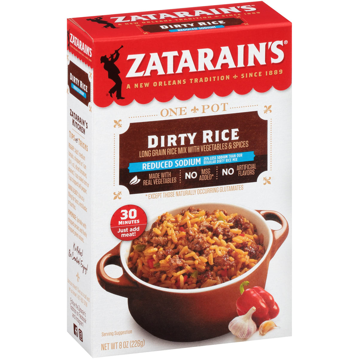 Zatarains Reduced Sodium Dirty Rice, 8 oz (Pack of 12)