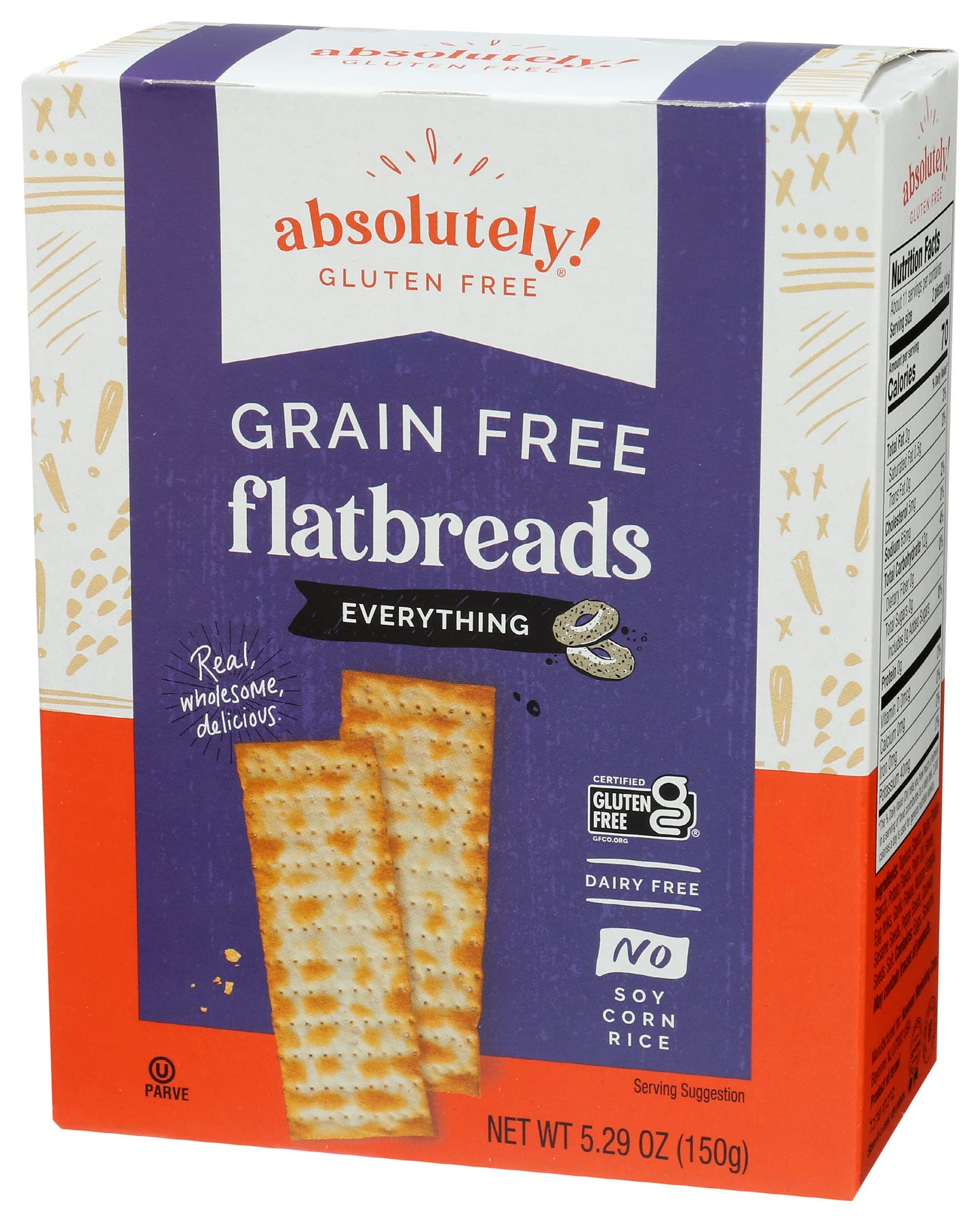 Absolutely Gluten Free Everything Flatbread, 5.29 Ounce