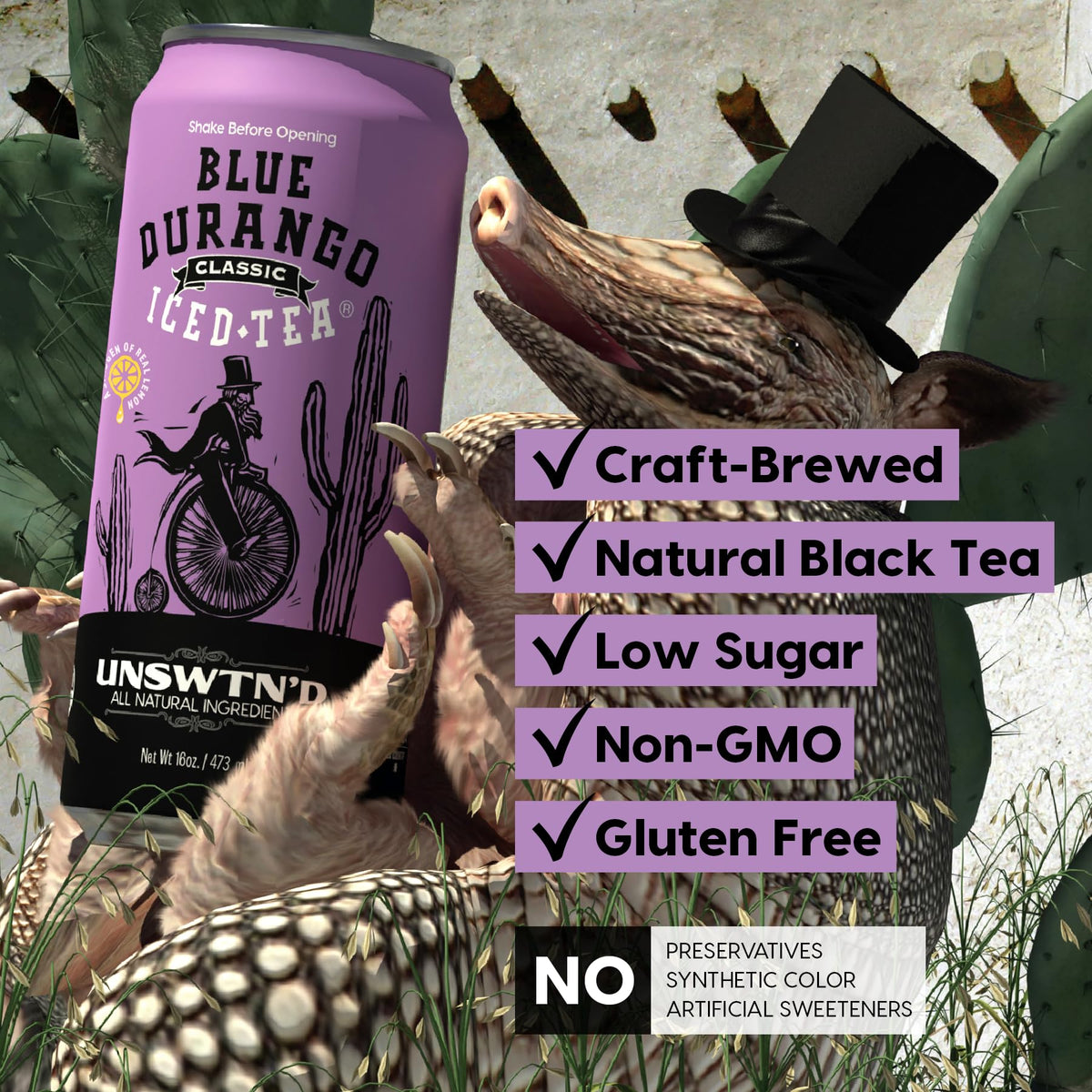 Blue Durango Iced Tea - Unsweetened Classic - Black Tea - Non-GMO, Gluten-Free - Zero Sugar Ice Tea - Natural Ingredient Ice Dri