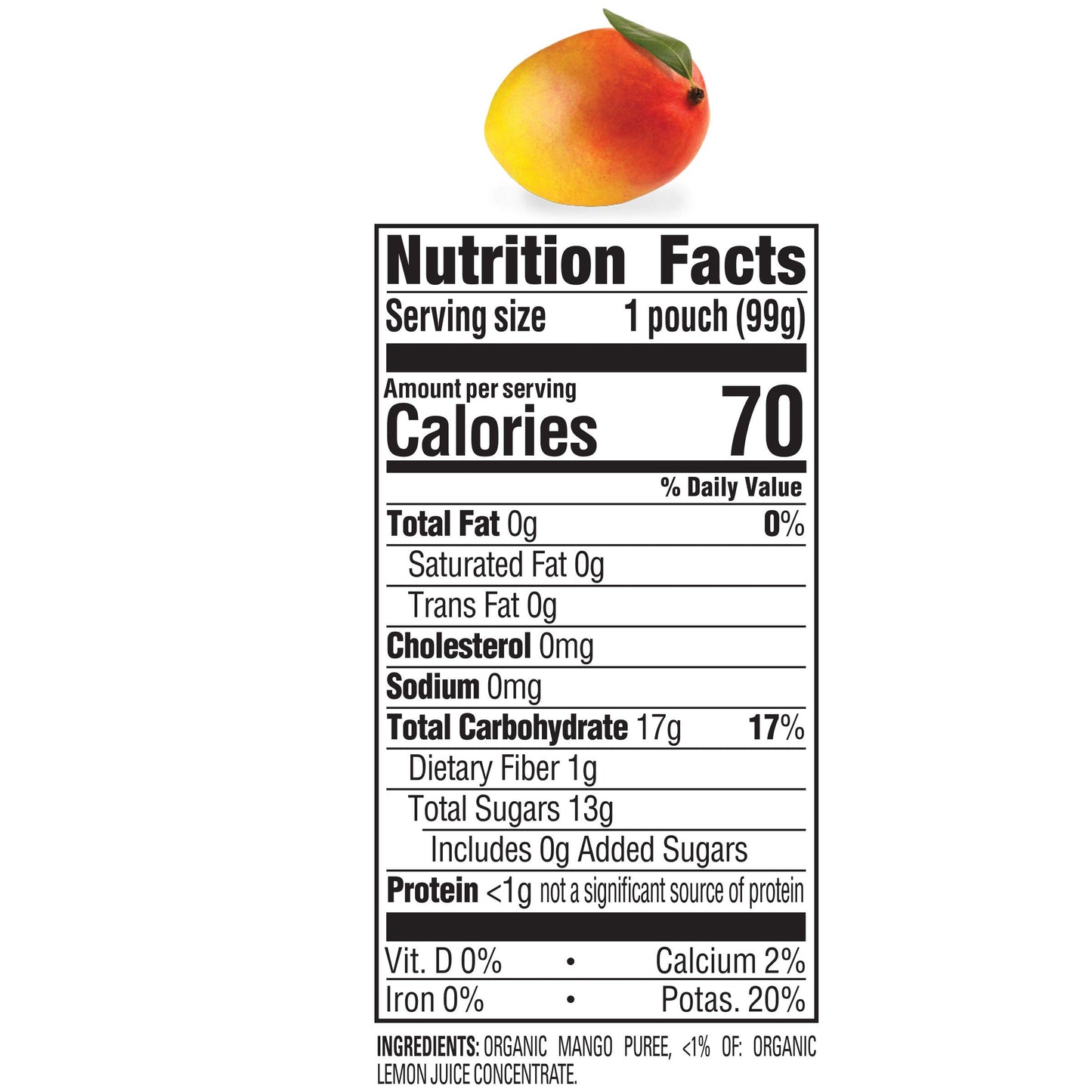 Happy Baby Organics Clearly Crafted Stage 1 Baby Food Pouches, Mangos, 3.5 Ounce Pouch (Pack of 8)