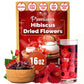 Hibiscus Dried Flowers, Tea Bags, 100% Natural, Pure from Hibiscus Flowers. Loose Flower Hibiscus Herbal Tea. Hibiscus Flower Tea. No Sugar, No Caffeine, No Gluten, Vegan.