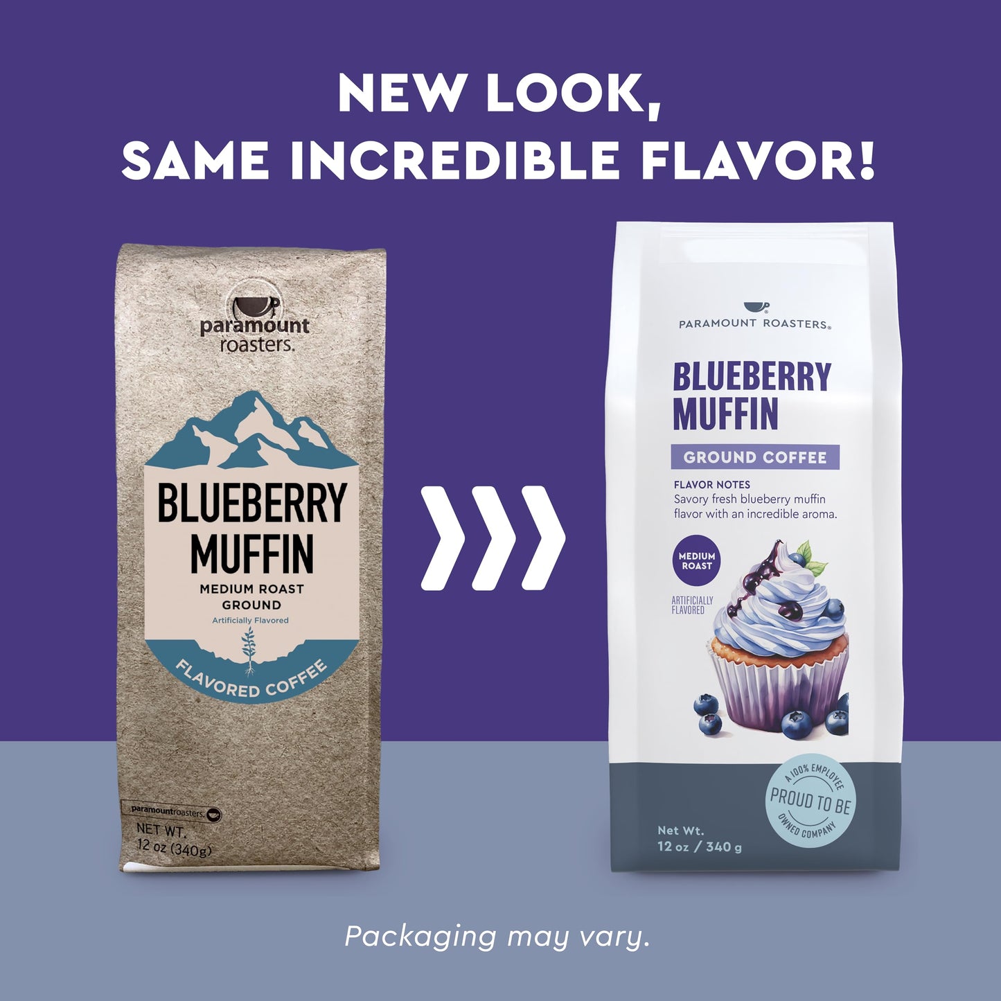 Paramount Roasters Blueberry Muffin Flavored Ground Coffee, Medium Roast, 12 oz