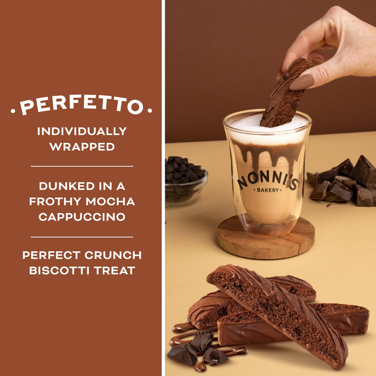 Nonni'S Triple Chocolate Biscotti Italian Cookies - 6 Boxes Triple Chocolate Italian Biscotti Cookies W/Dark Chocolate - Biscott
