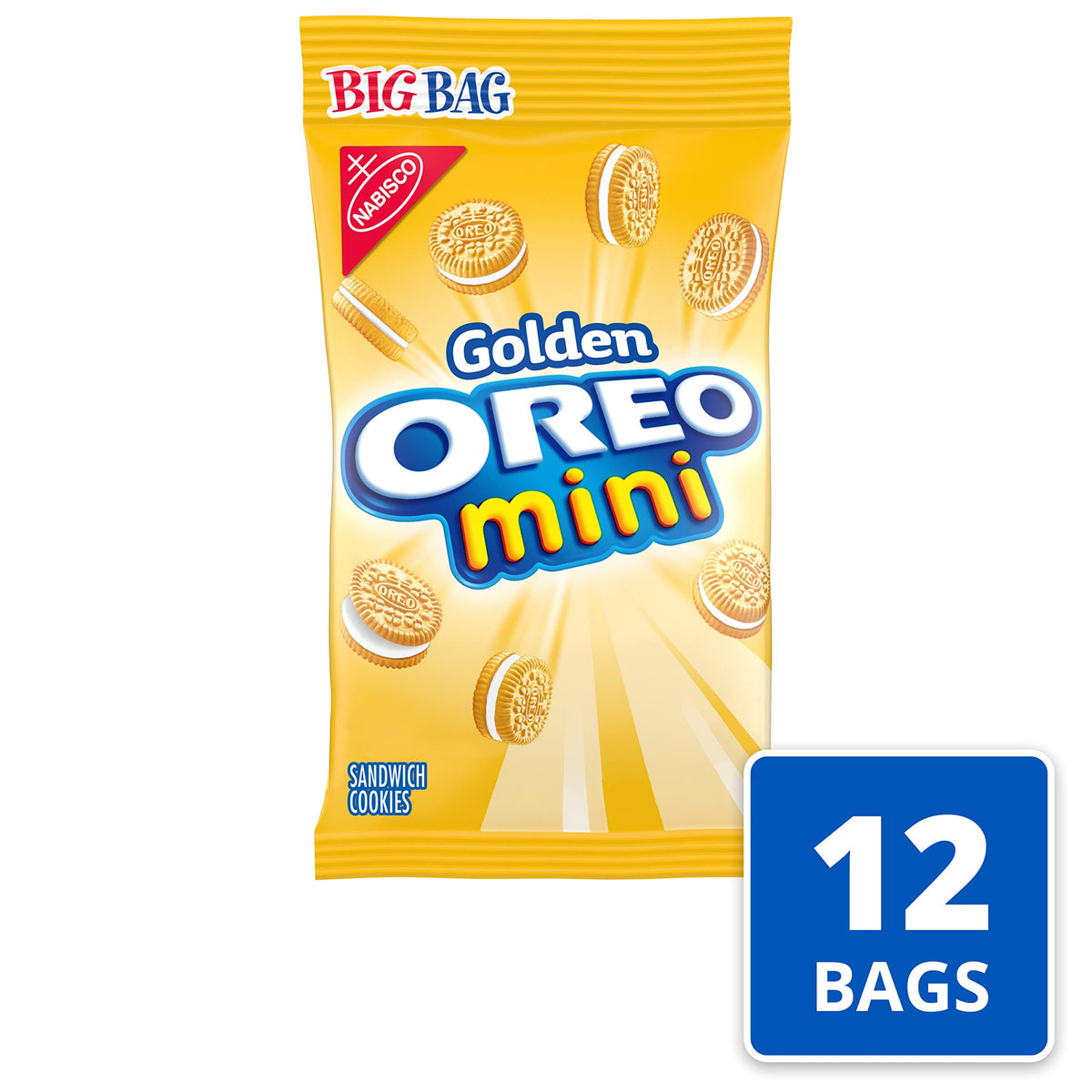 OREO Minis Golden Sandwich Cookies, 12 - 3 oz Bags