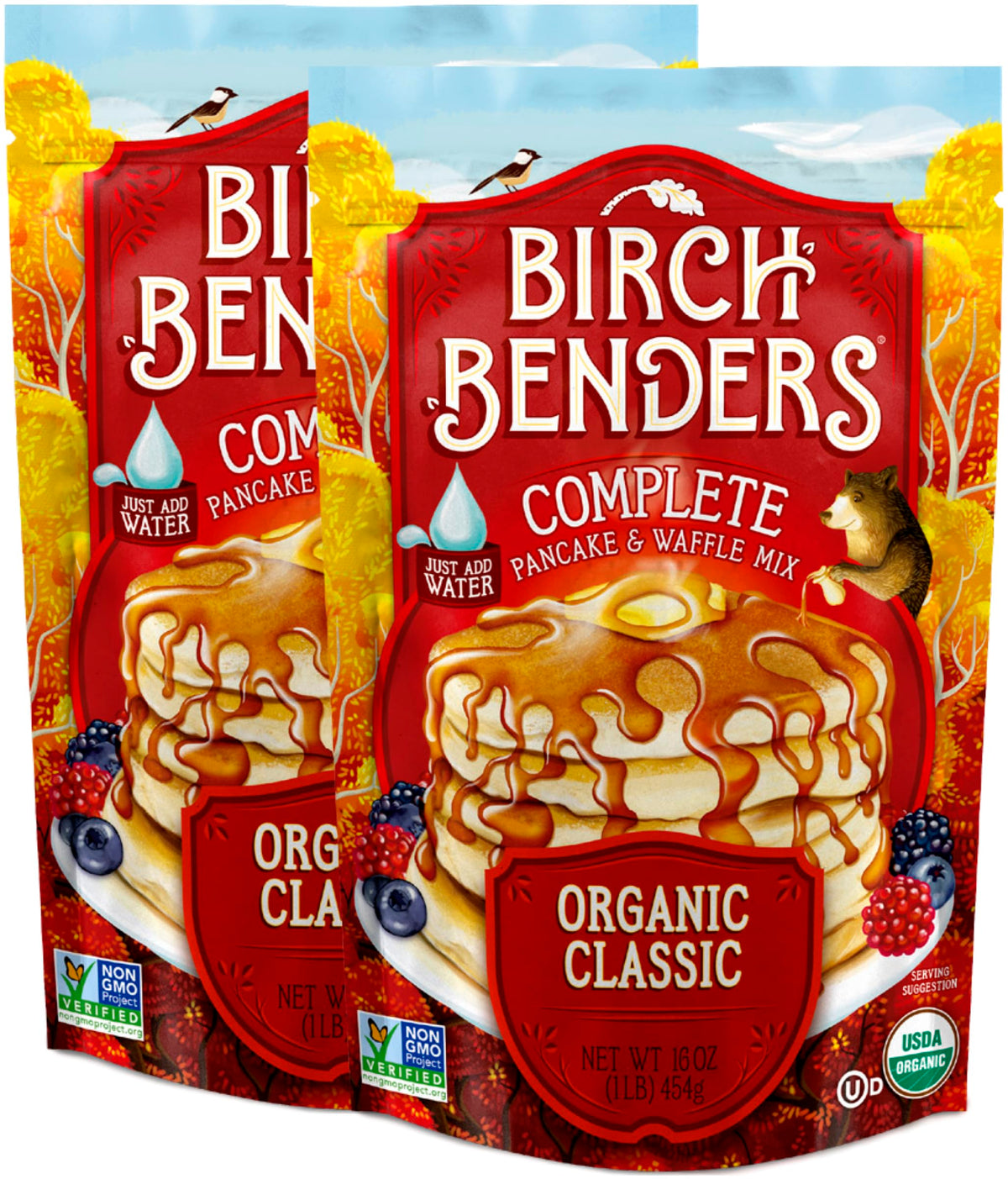Birch Benders Organic Classic Pancake and Waffle Mix, 16 oz (Pack of 2)